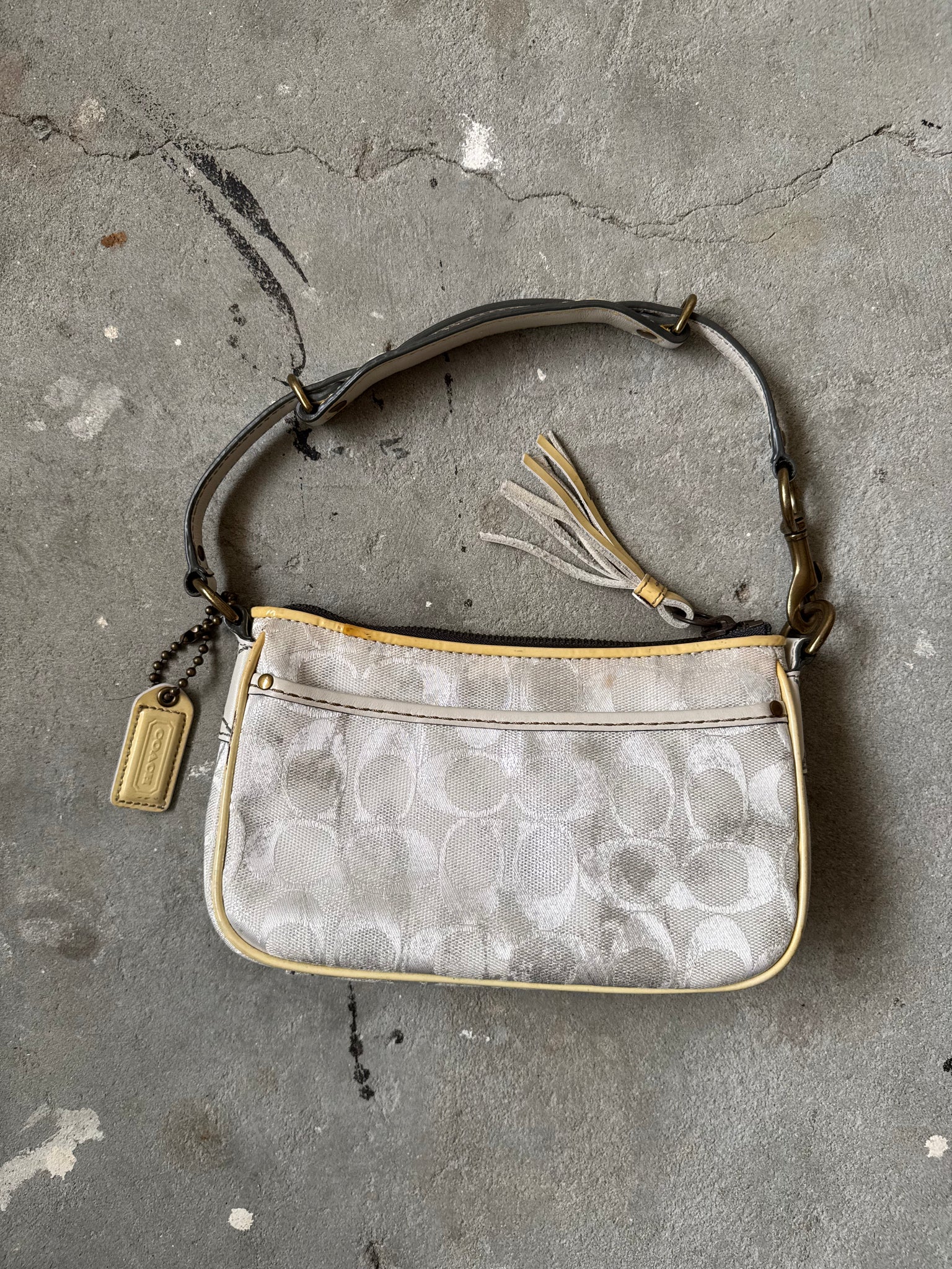 Coach Y2K Signature Shoulder Bag Metallic Silver