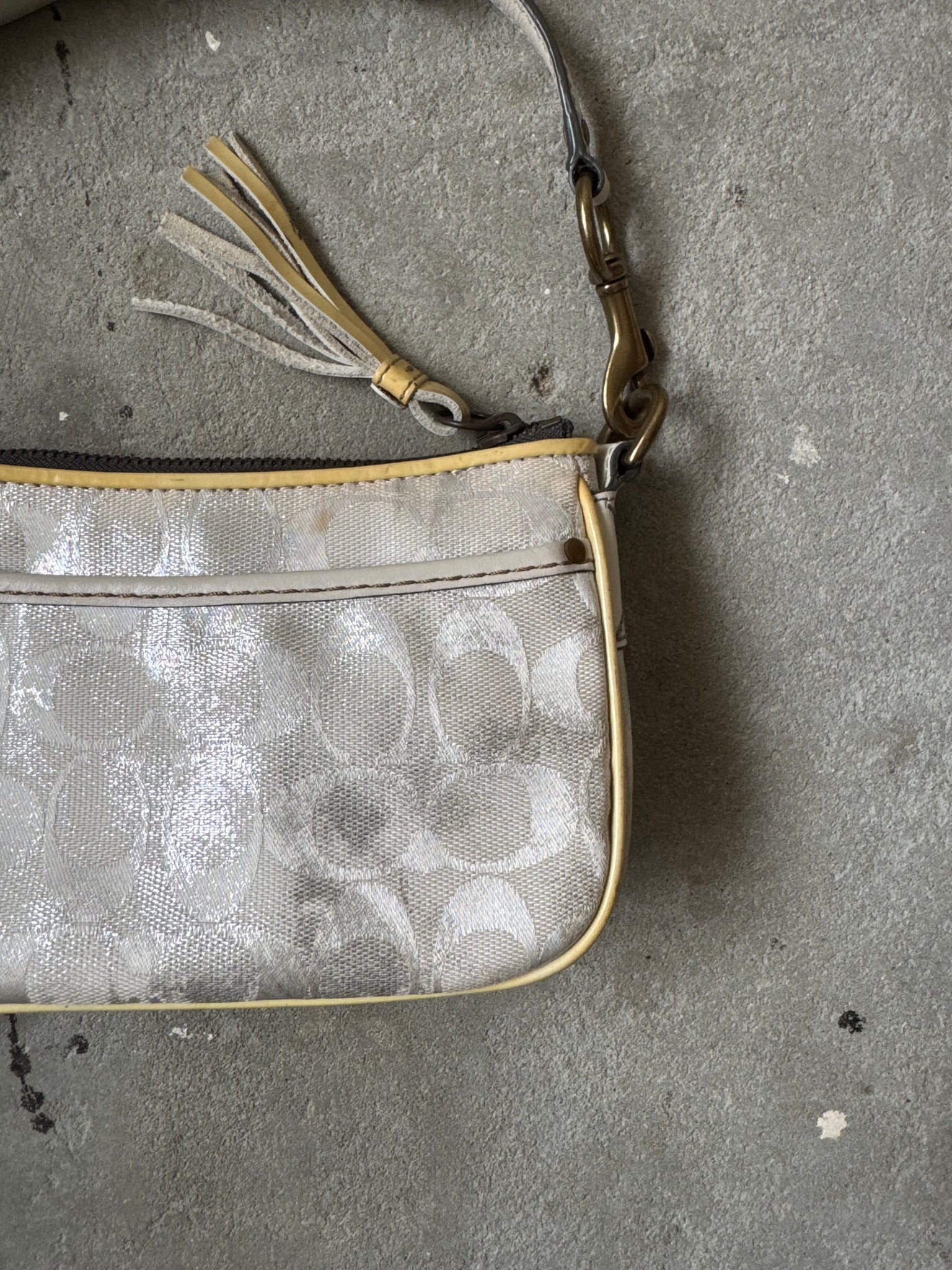 Coach Y2K Signature Shoulder Bag Metallic Silver