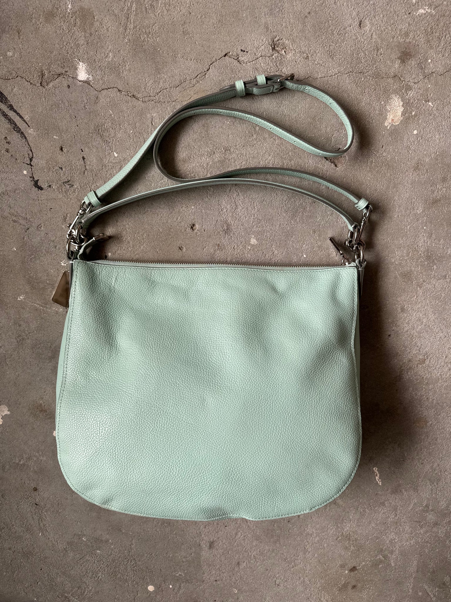 Coach 2Way Hobo Pebbled Turnlock Shoulder Bag Mint Green