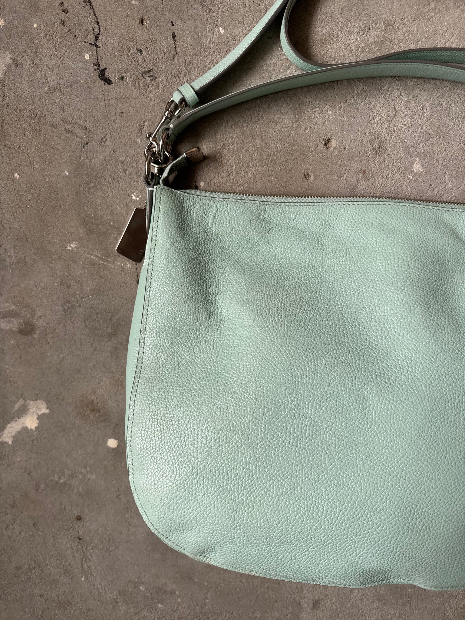 Coach 2Way Hobo Pebbled Turnlock Shoulder Bag Mint Green