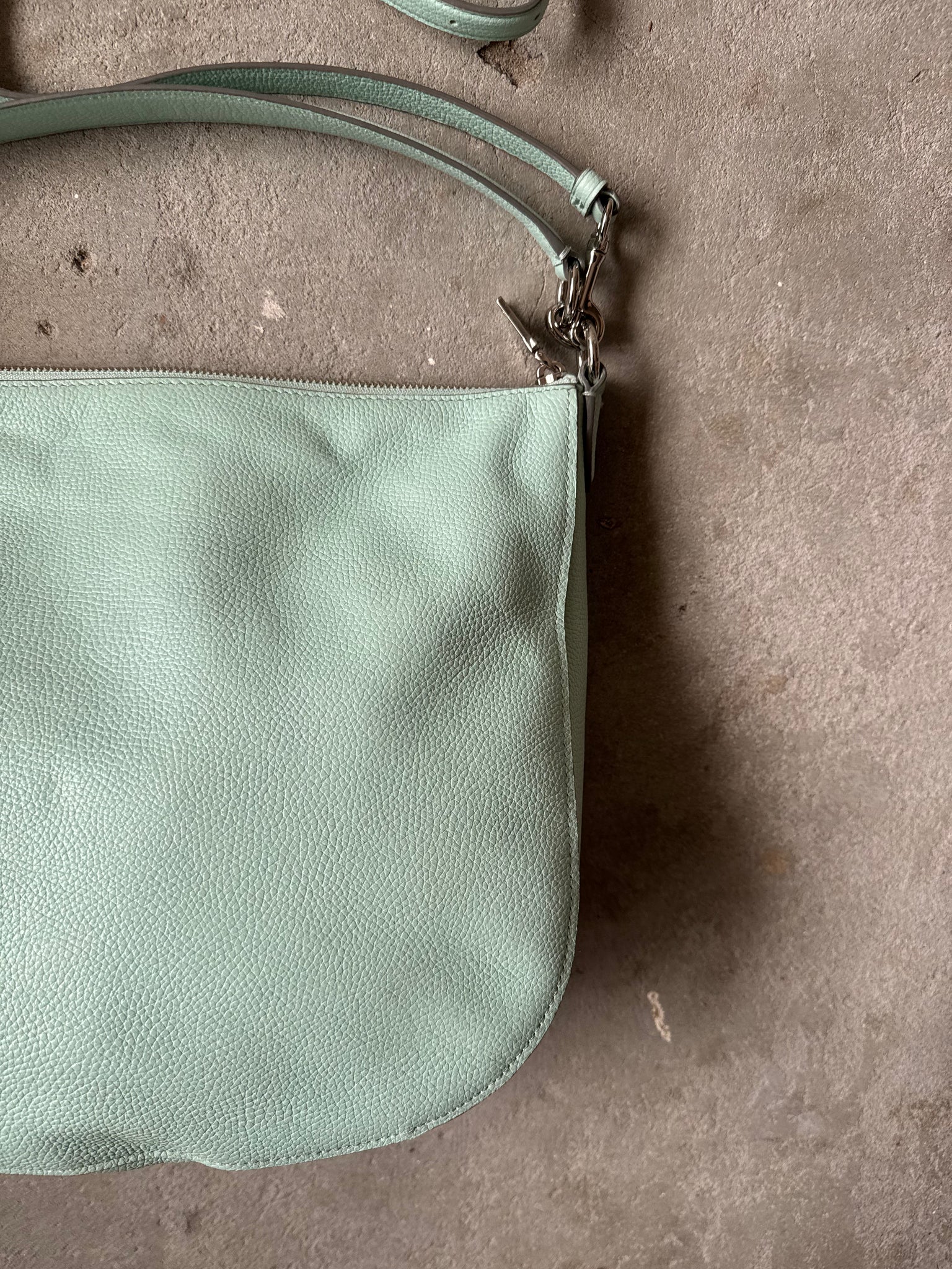 Coach 2Way Hobo Pebbled Turnlock Shoulder Bag Mint Green