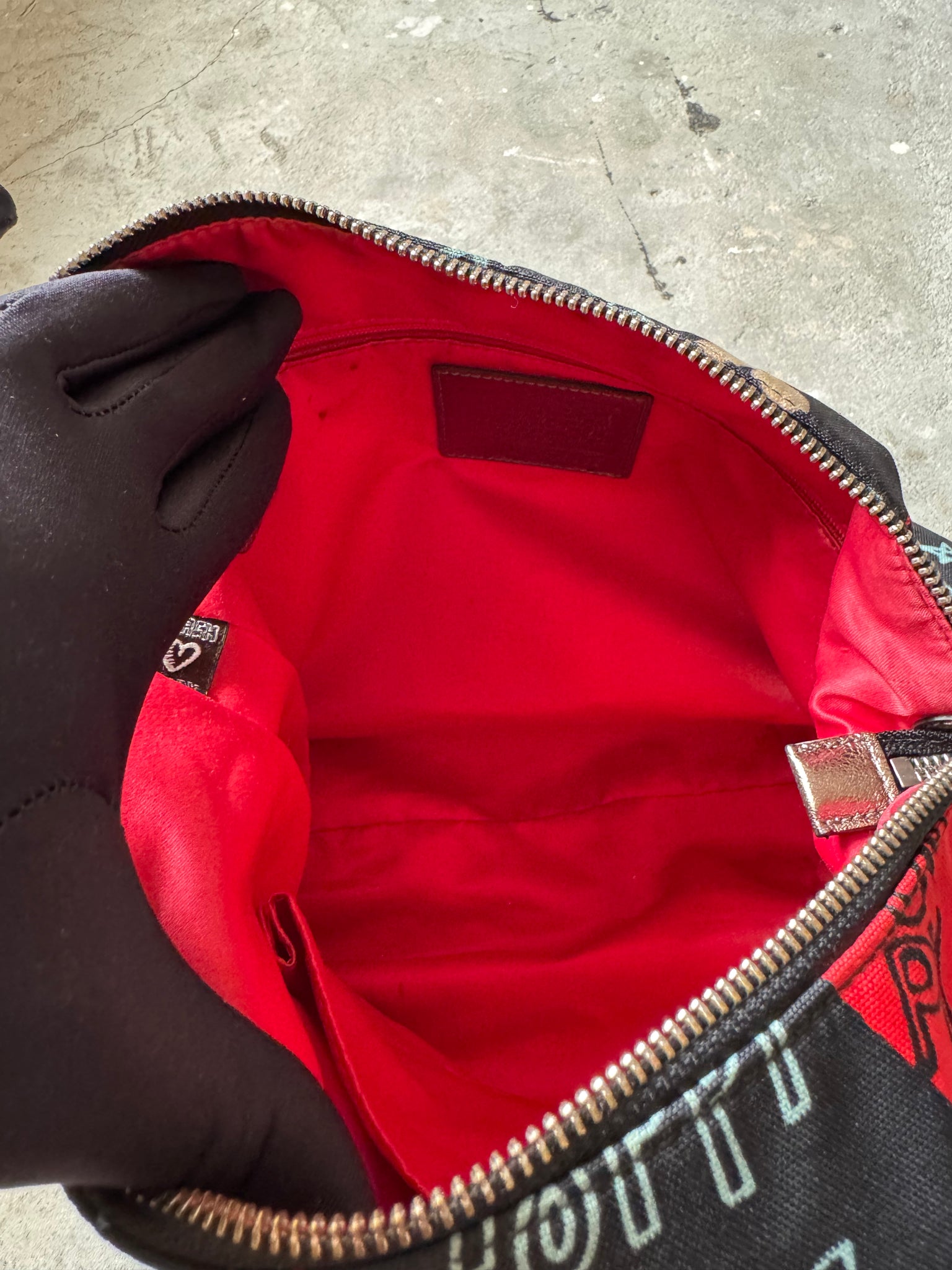 Coach Poppy Graffiti Hearts Shoulder Bag
