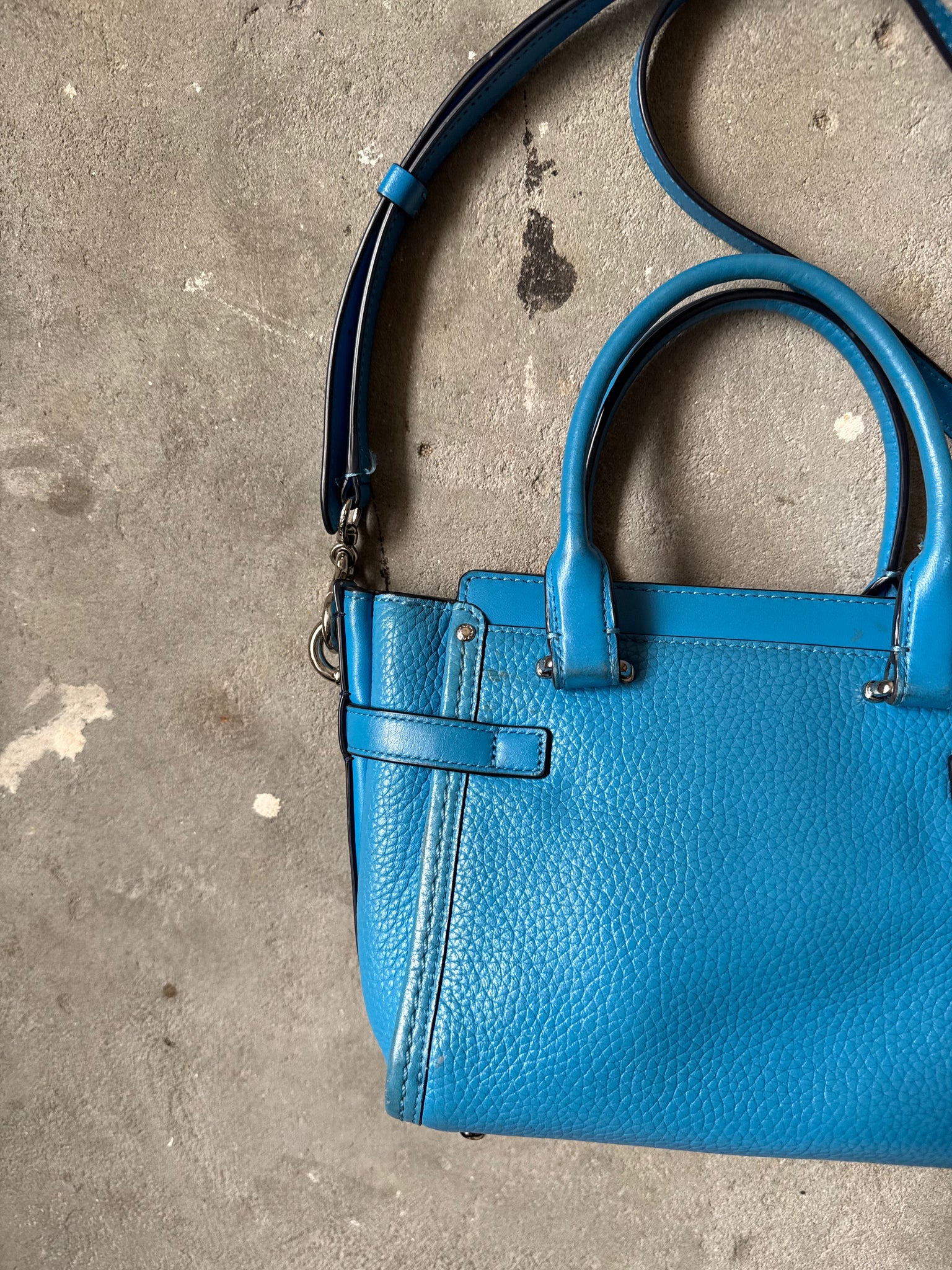 Coach 2Way Swagger 21 Satchel HandBag Blue