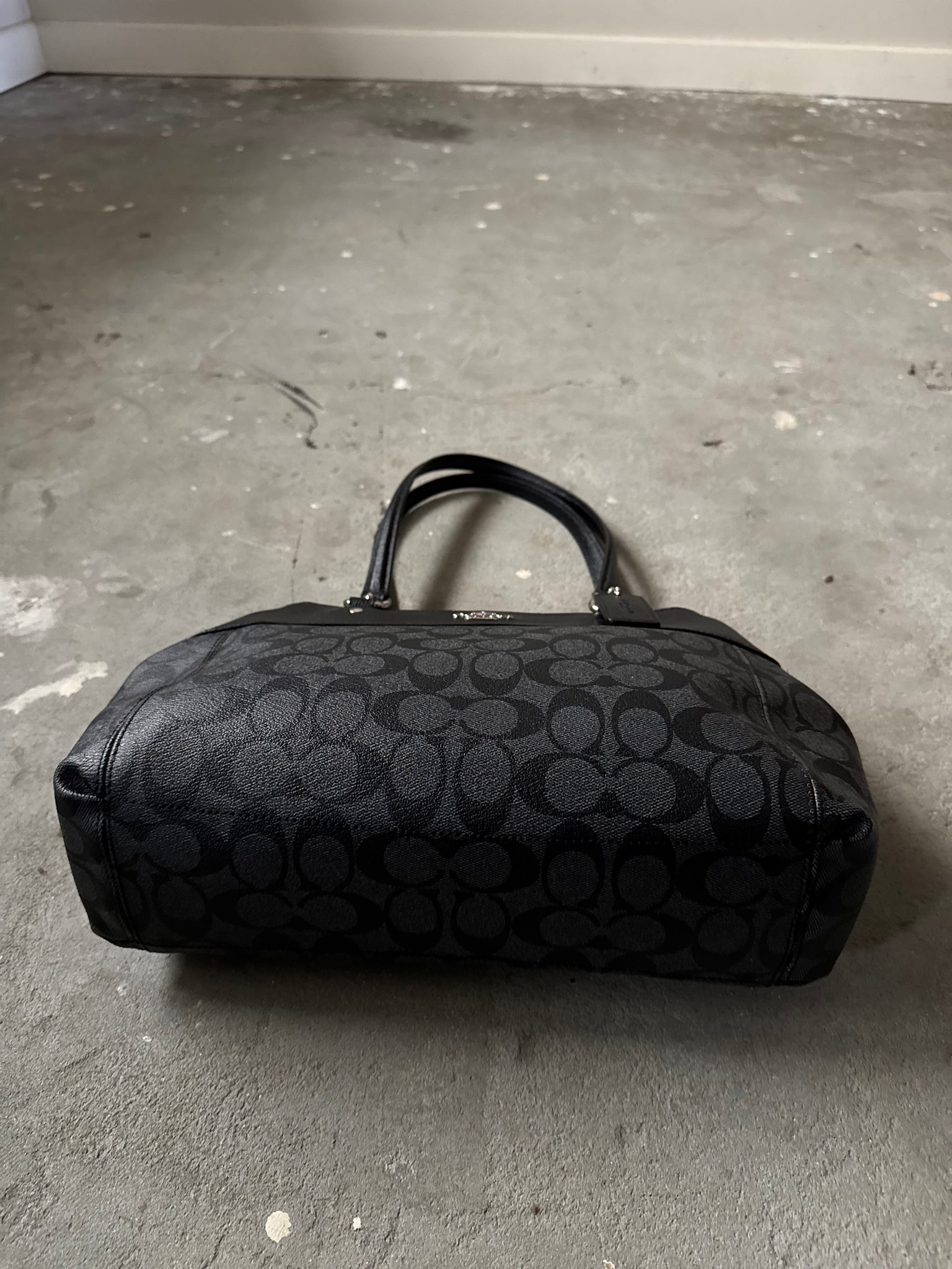 Coach 2Way Signature Brooke Carryall Shoulder Bag Black
