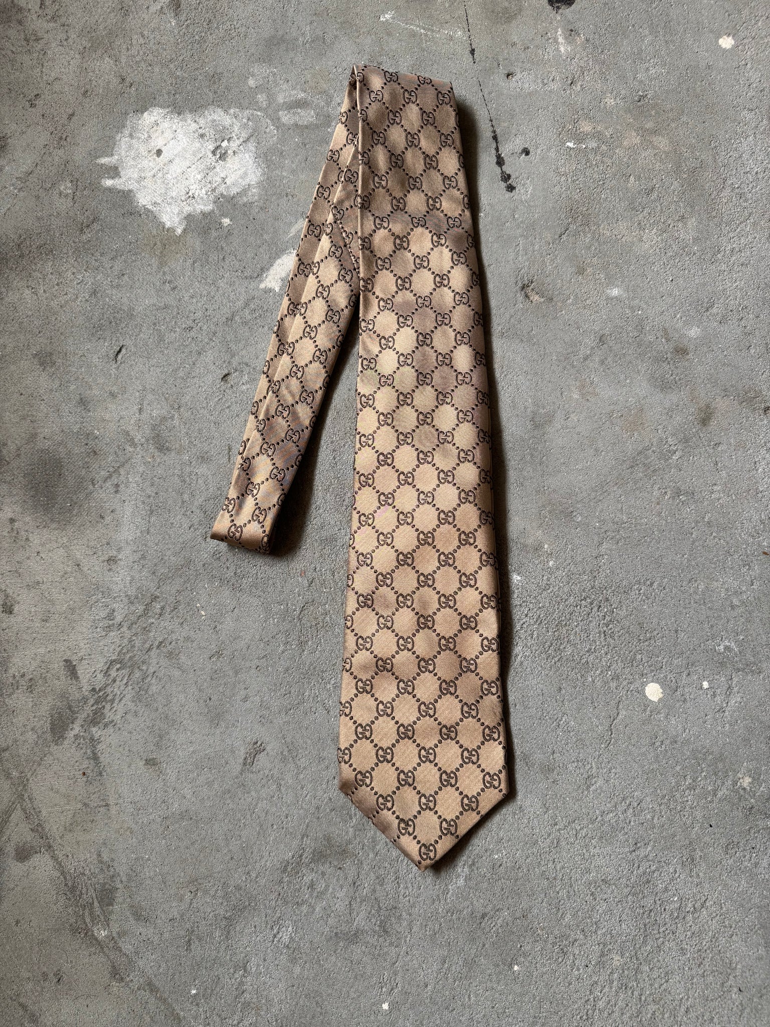 Gucci GG Monogram Tie Beige