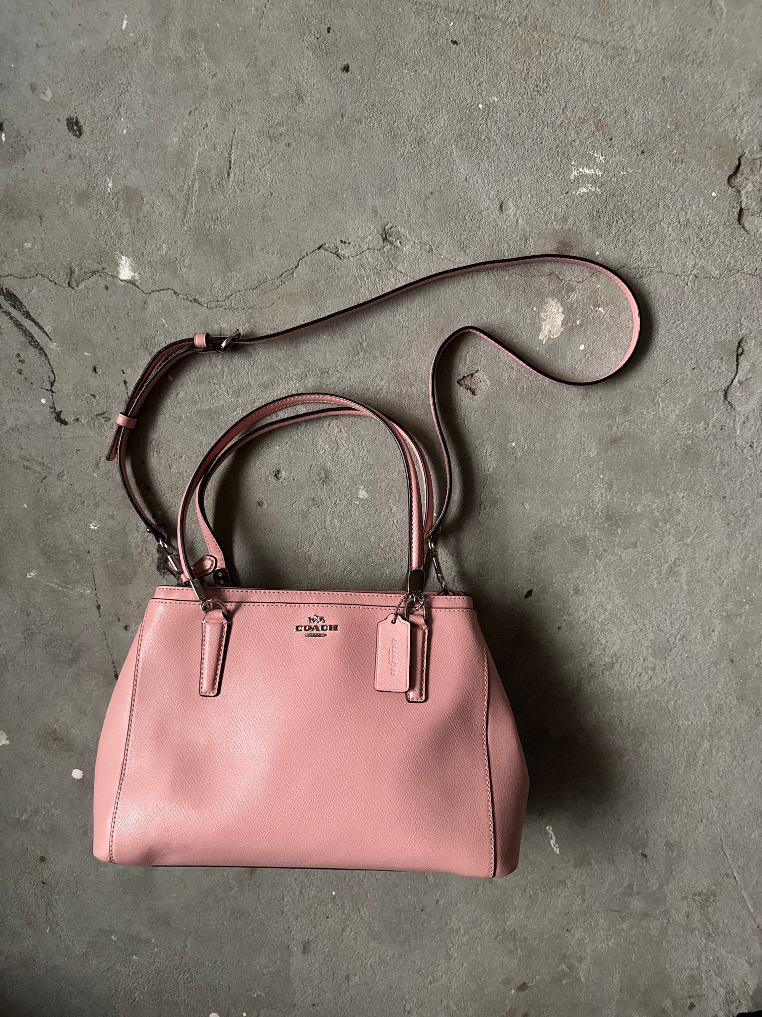 Coach 2Way Leather Christie Shoulder Bag Pink