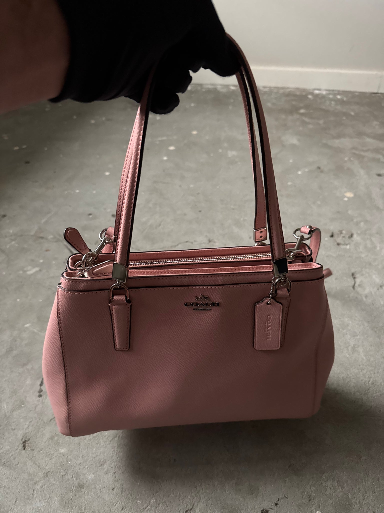 Coach 2Way Leather Christie Shoulder Bag Pink