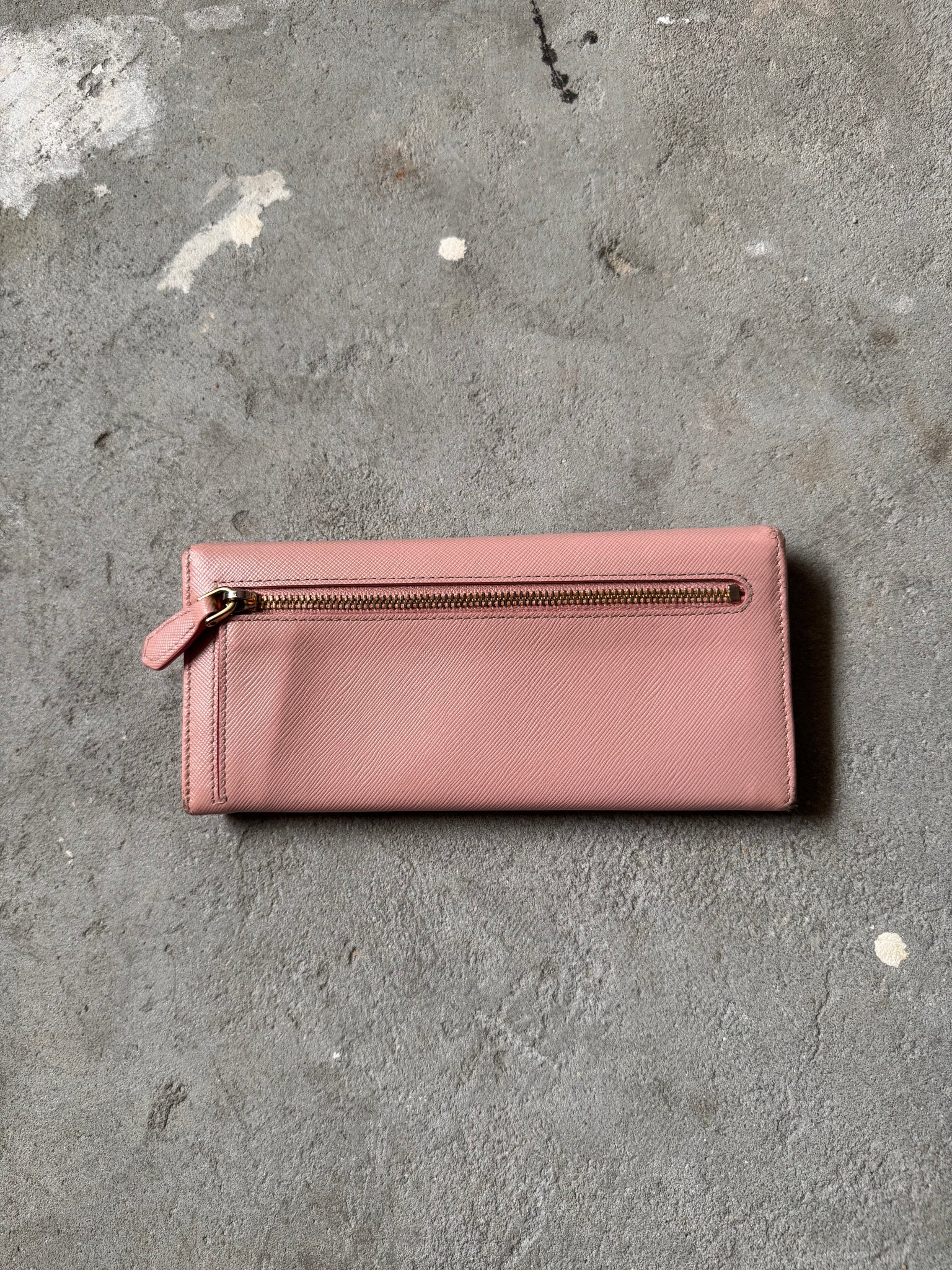 Prada Saffiano Long Wallet Pink