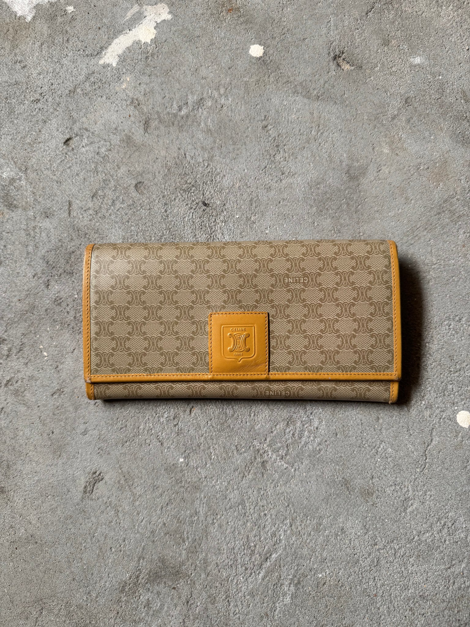 Celine Triomphe Leather Long Wallet