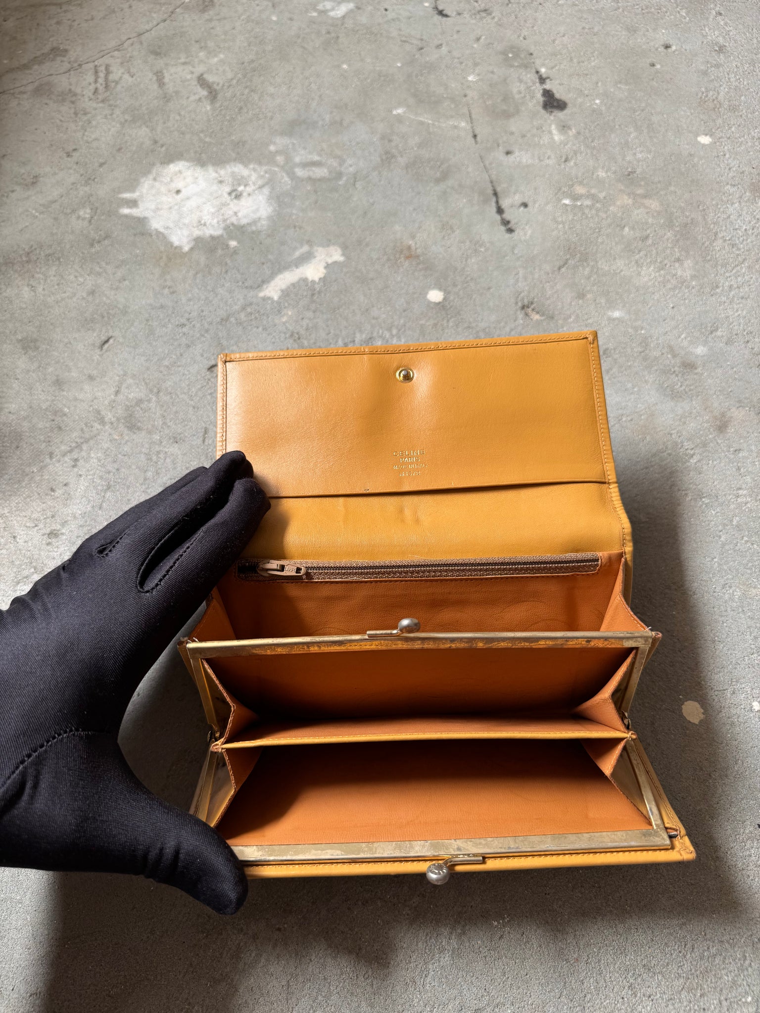 Celine Triomphe Leather Long Wallet