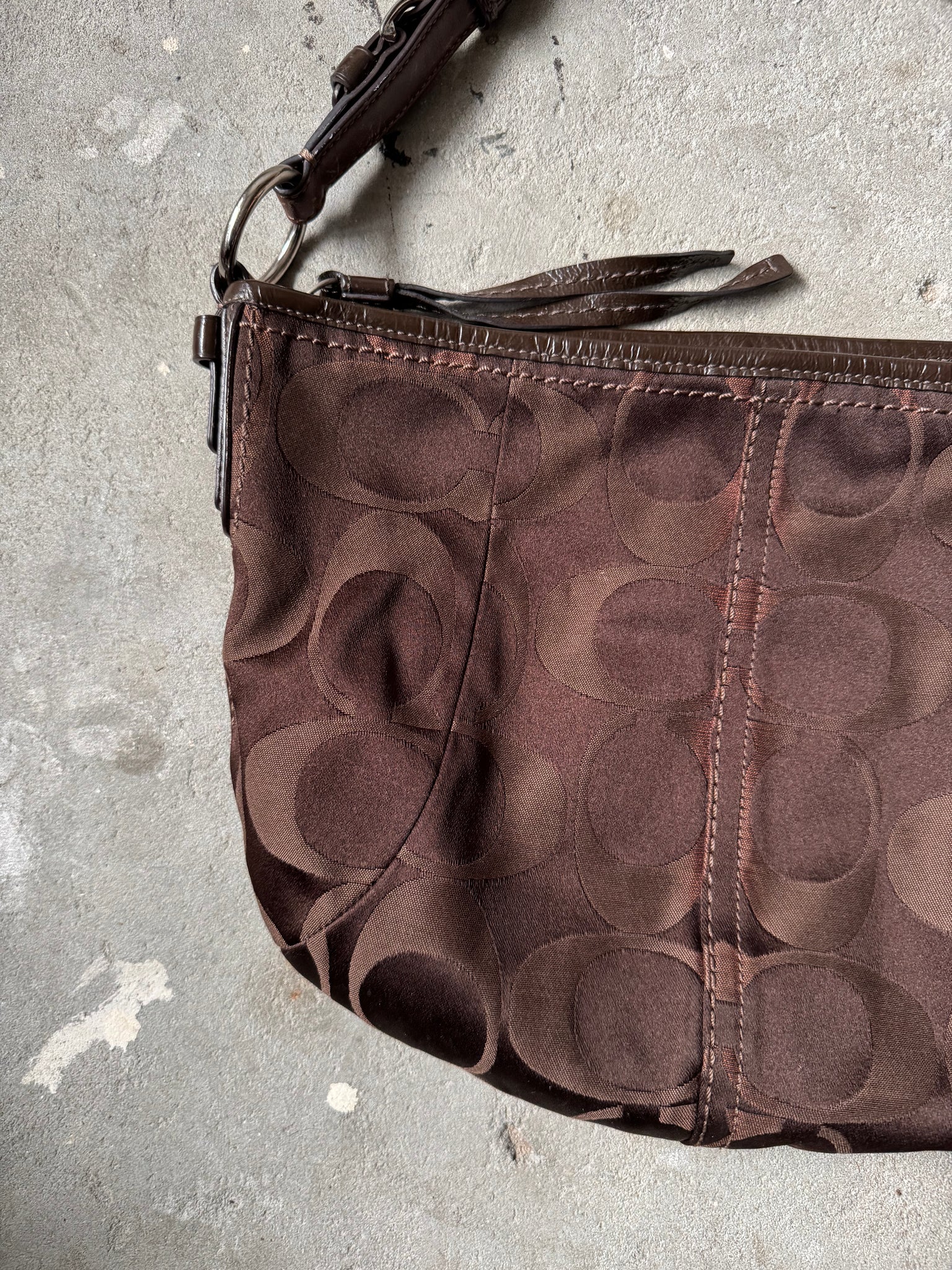 Coach Signature Hobo Shoulder Bag Brown