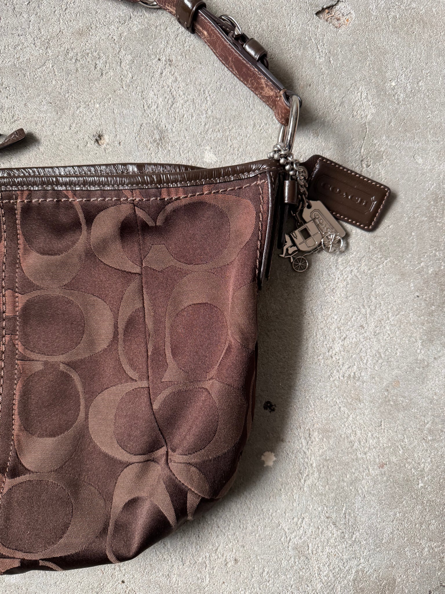 Coach Signature Hobo Shoulder Bag Brown