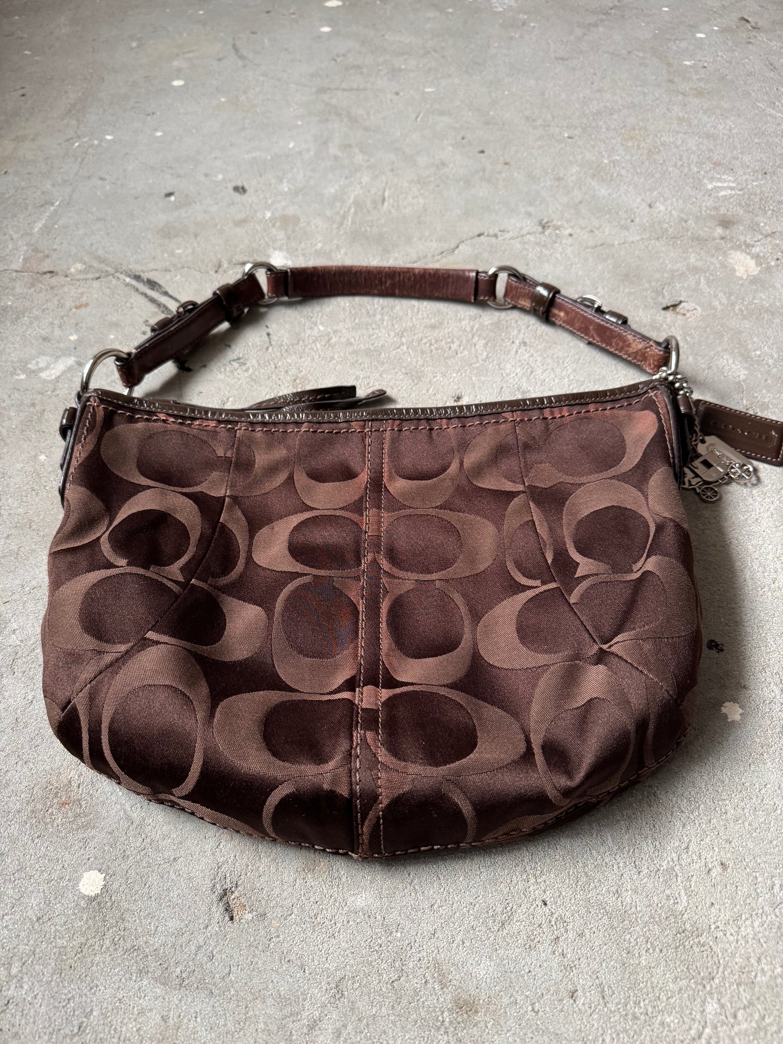 Coach Signature Hobo Shoulder Bag Brown