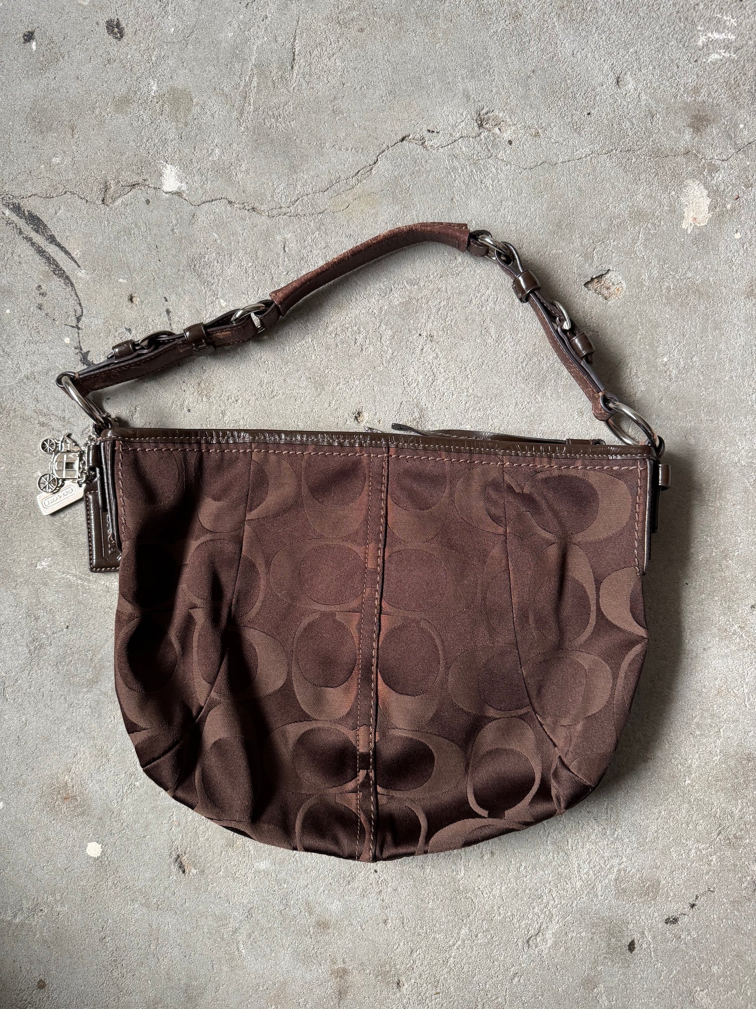 Coach Signature Hobo Shoulder Bag Brown
