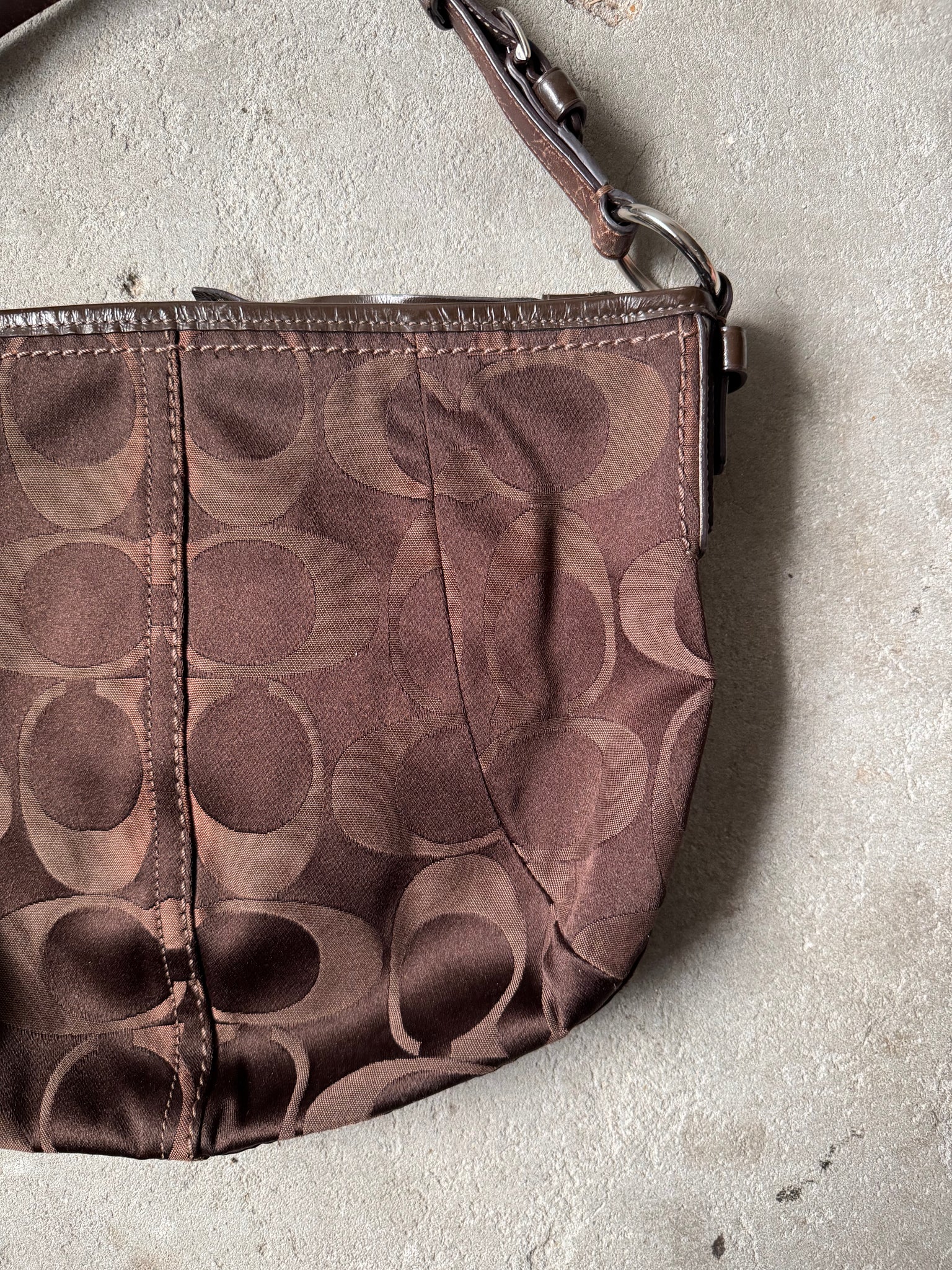 Coach Signature Hobo Shoulder Bag Brown