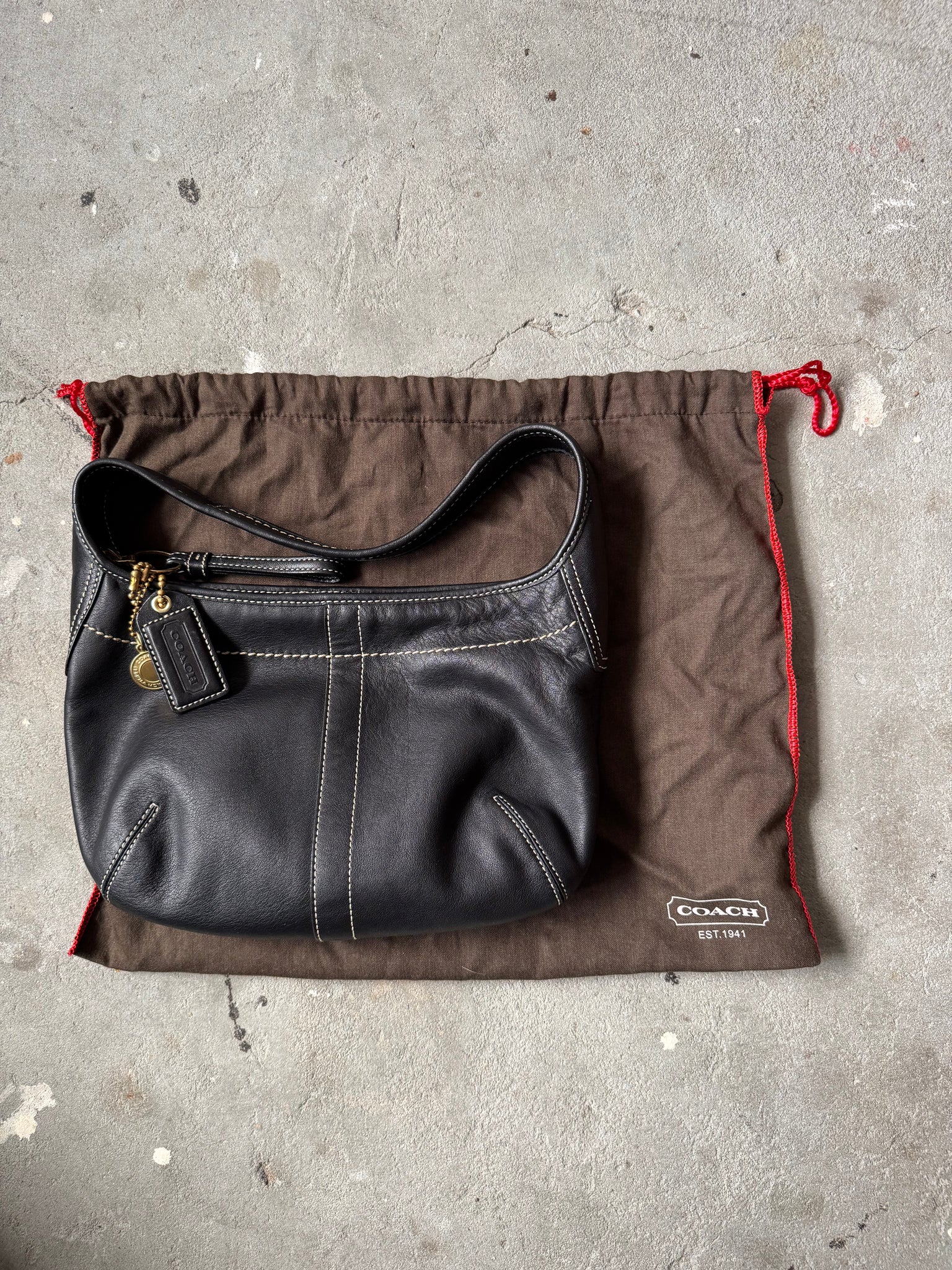 Coach Leather Ergo Shoulder Bag Black