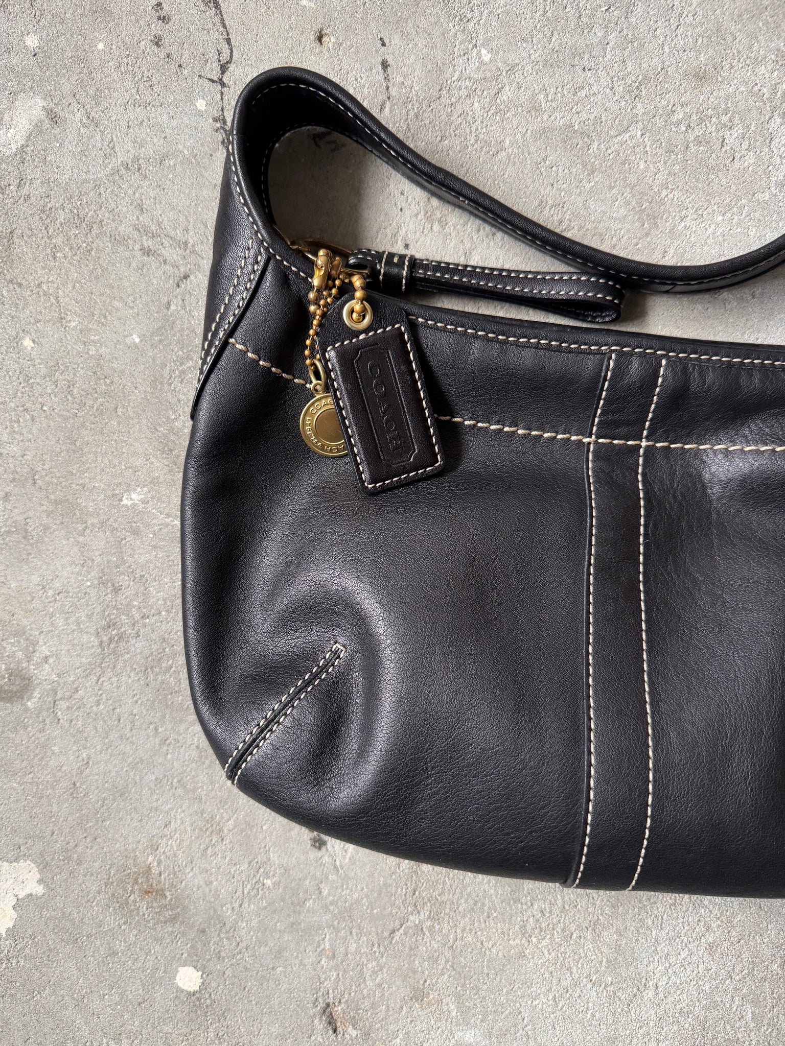 Coach Leather Ergo Shoulder Bag Black