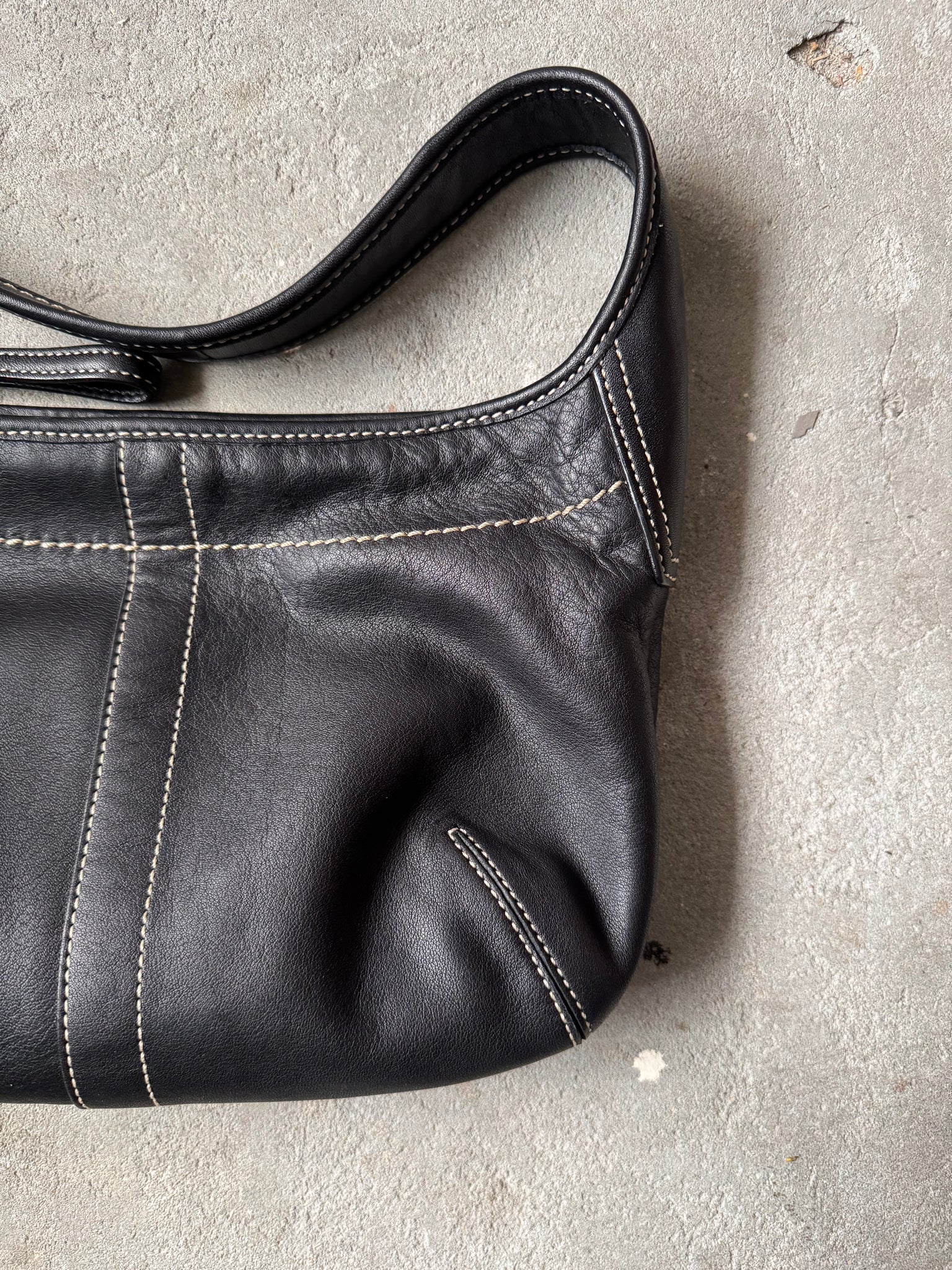 Coach Leather Ergo Shoulder Bag Black