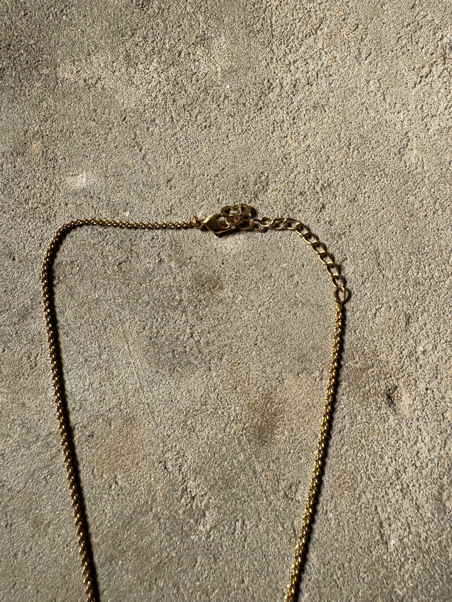 Dior CD Logo Pendant Necklace Gold
