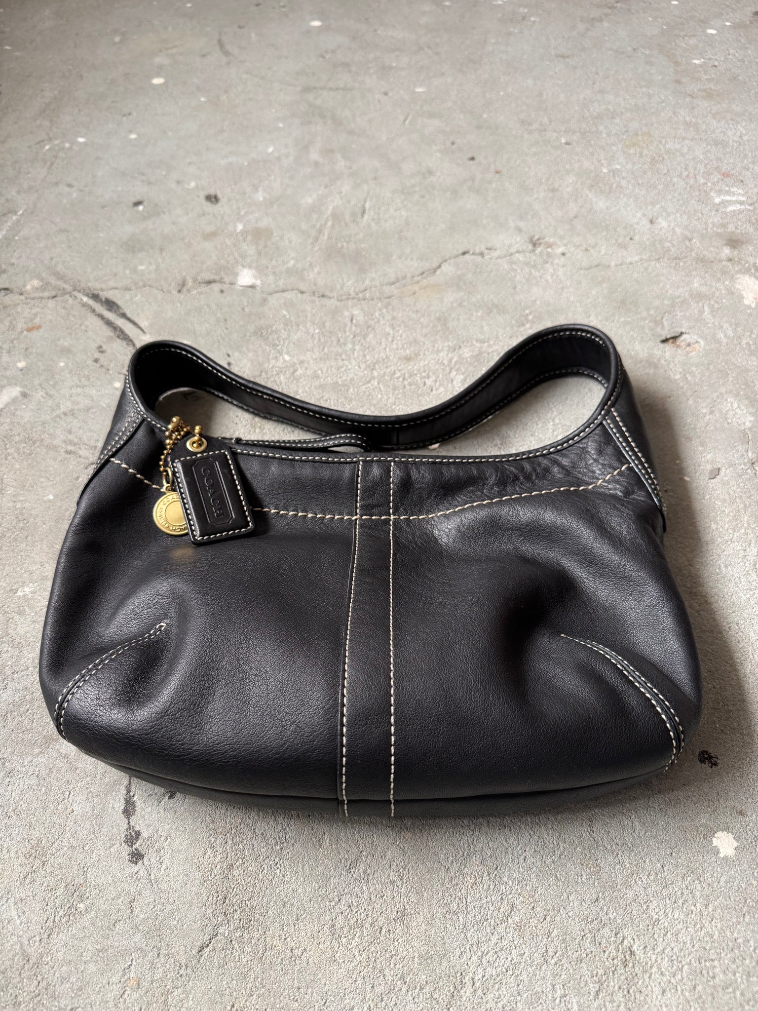 Coach Leather Ergo Shoulder Bag Black