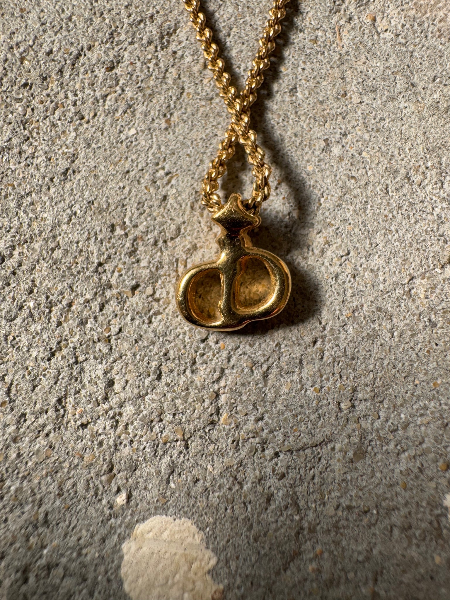 Dior CD Logo Pendant Necklace Gold