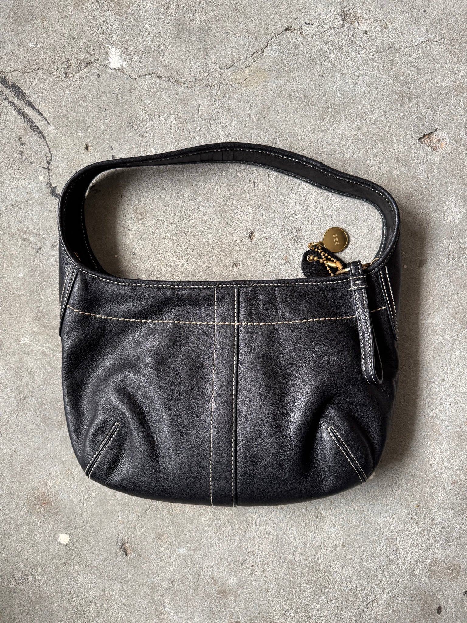 Coach Leather Ergo Shoulder Bag Black