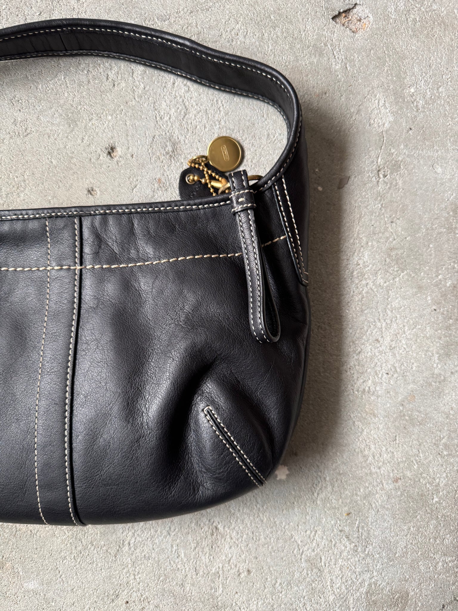 Coach Leather Ergo Shoulder Bag Black