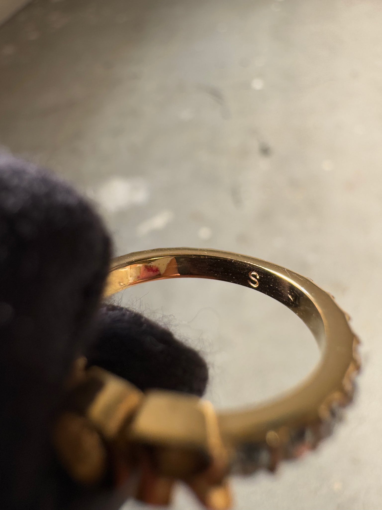 Dior Logo Crystal Ring Gold