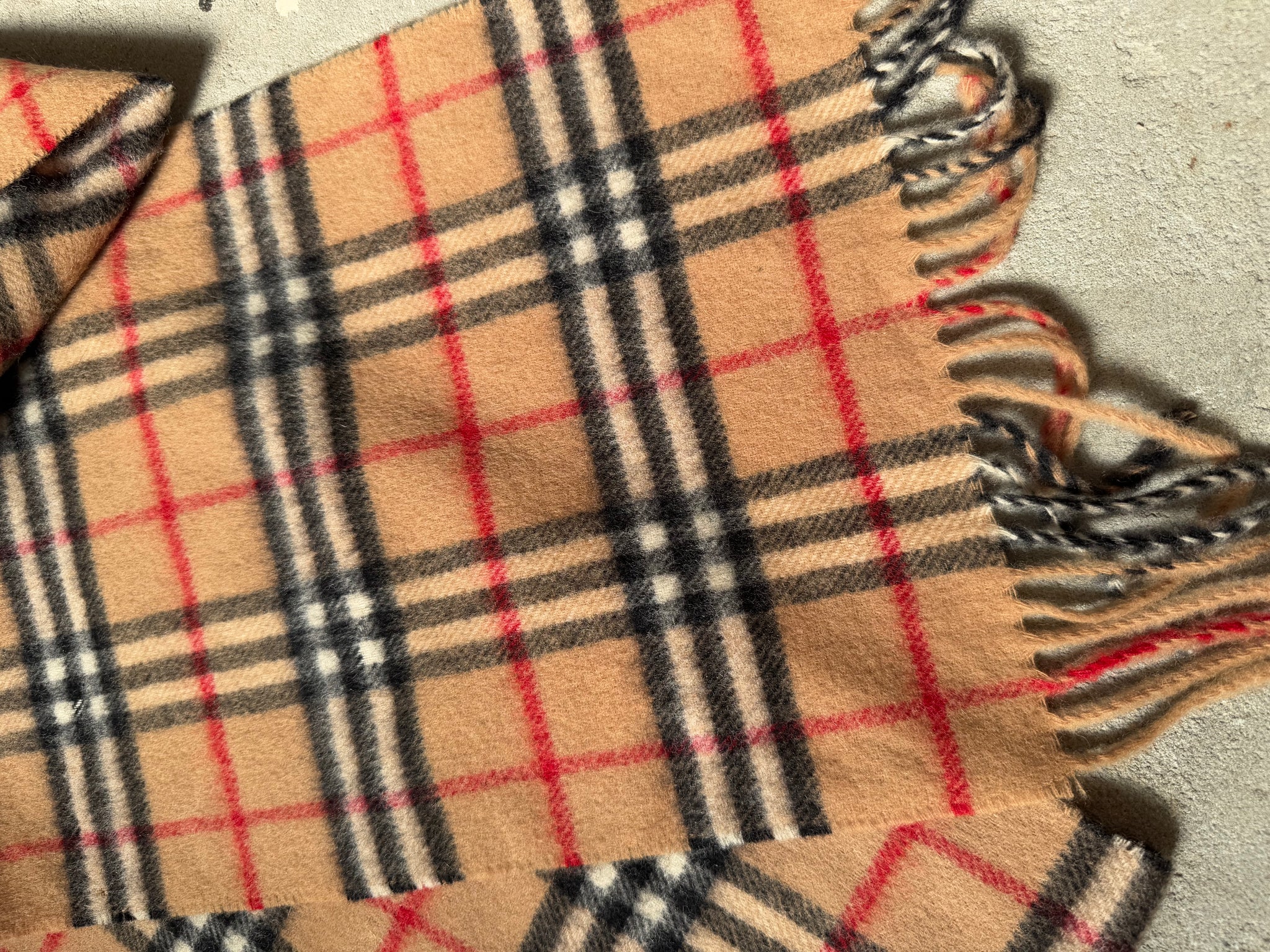 Burberry Checkered Wool Scarf