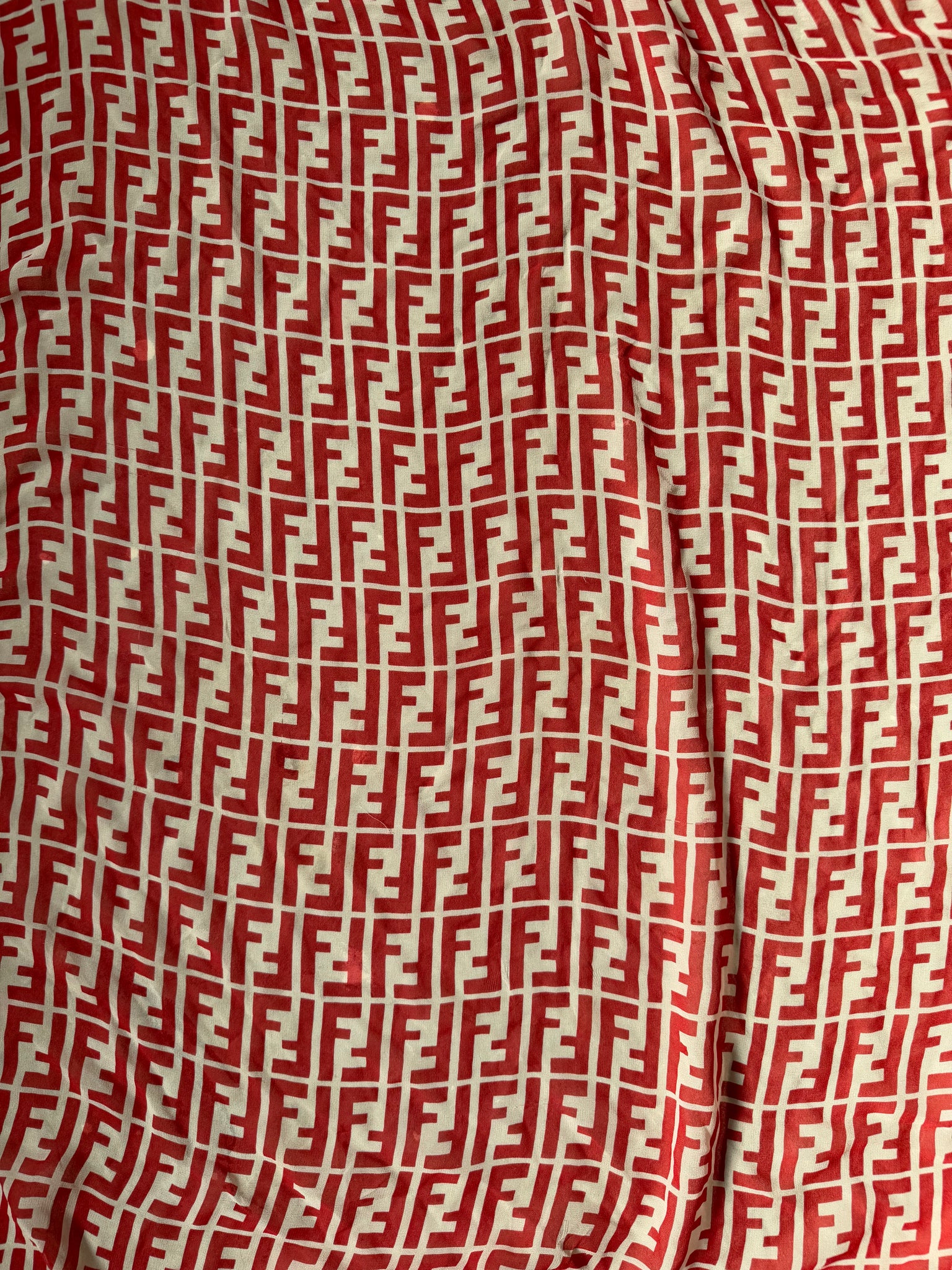 Fendi FF Zucca Silk Scarf Red