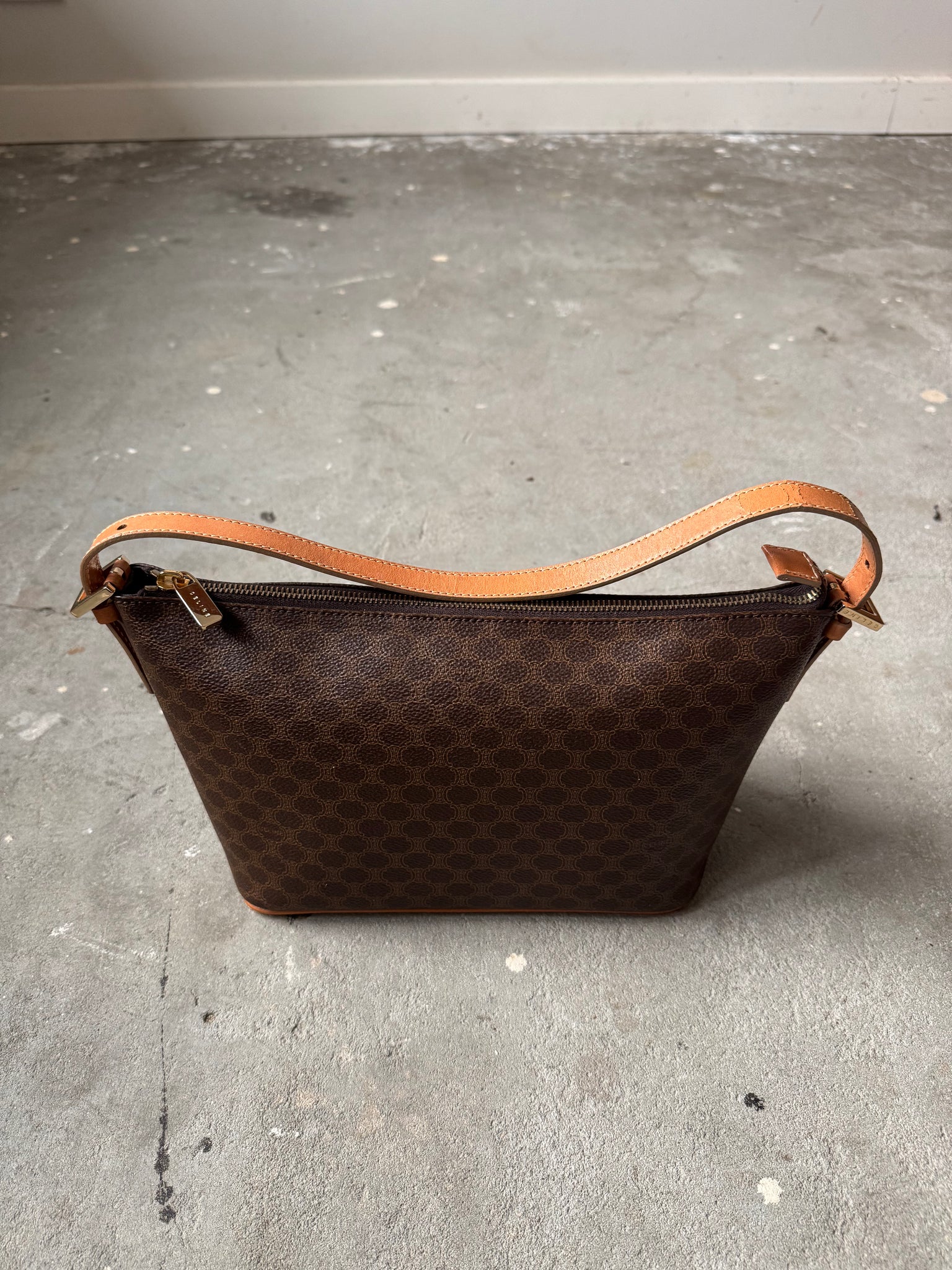 Celine Macadam Shoulder Bag Brown