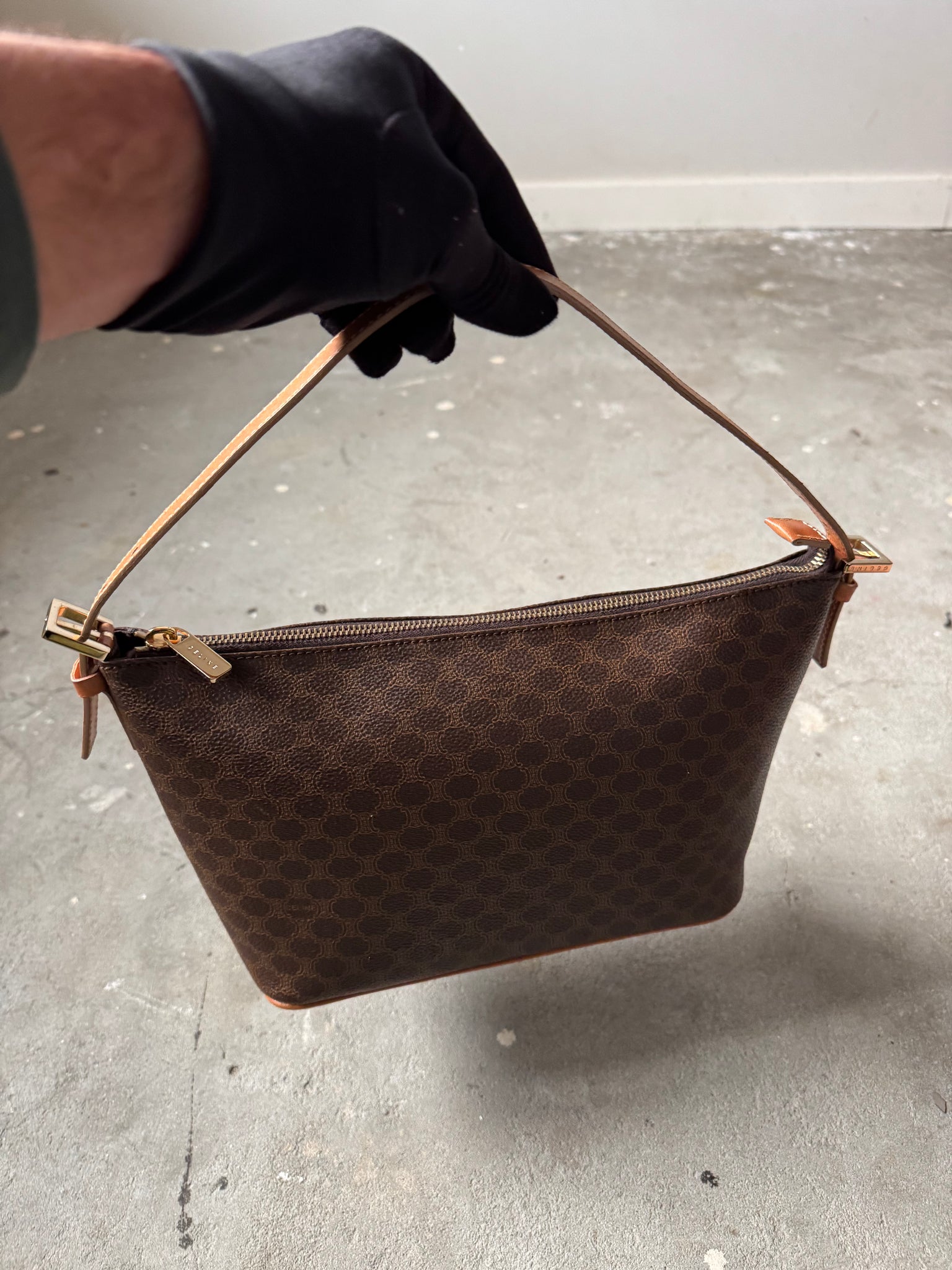 Celine Macadam Shoulder Bag Brown
