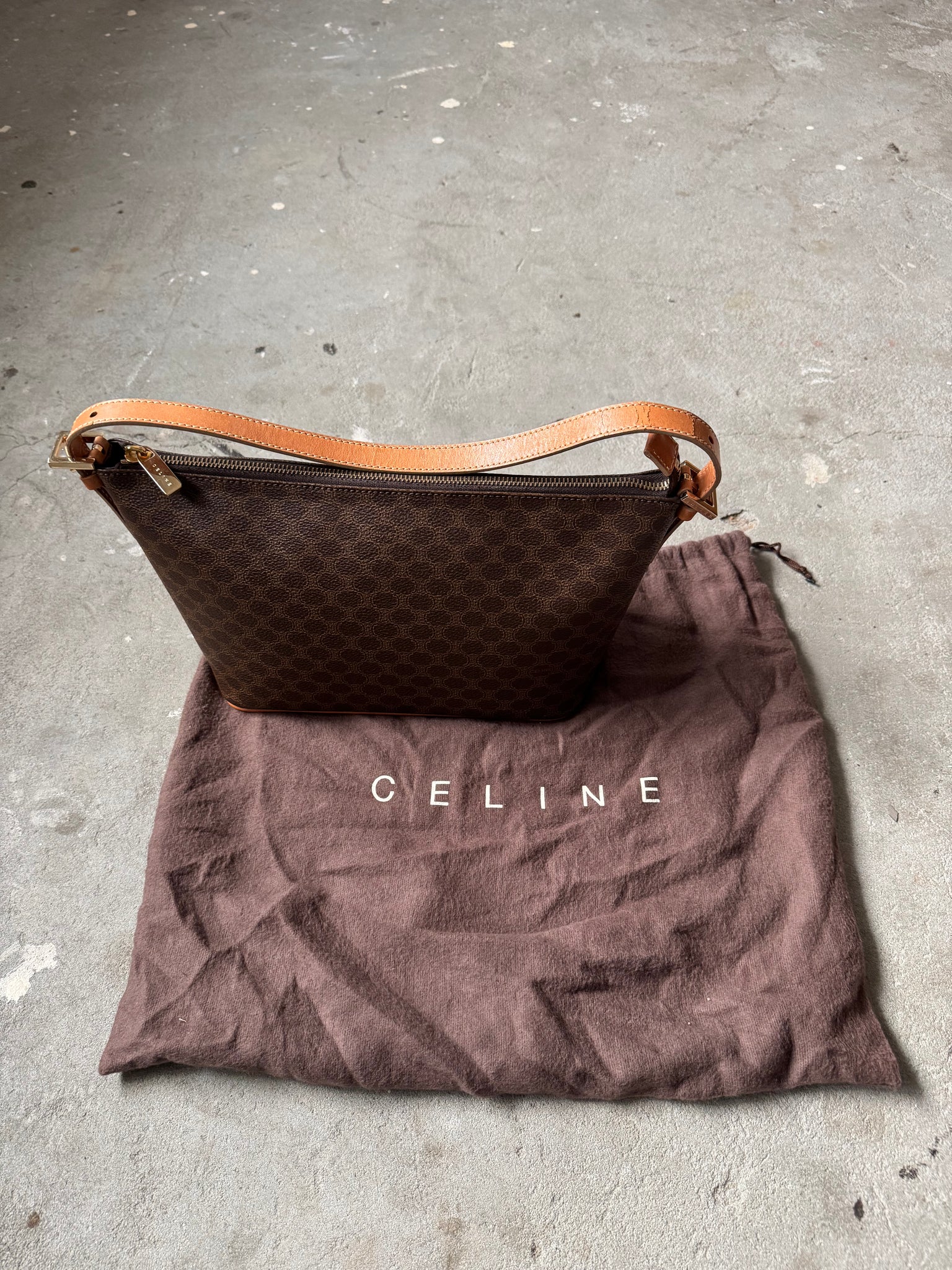 Celine Macadam Shoulder Bag Brown