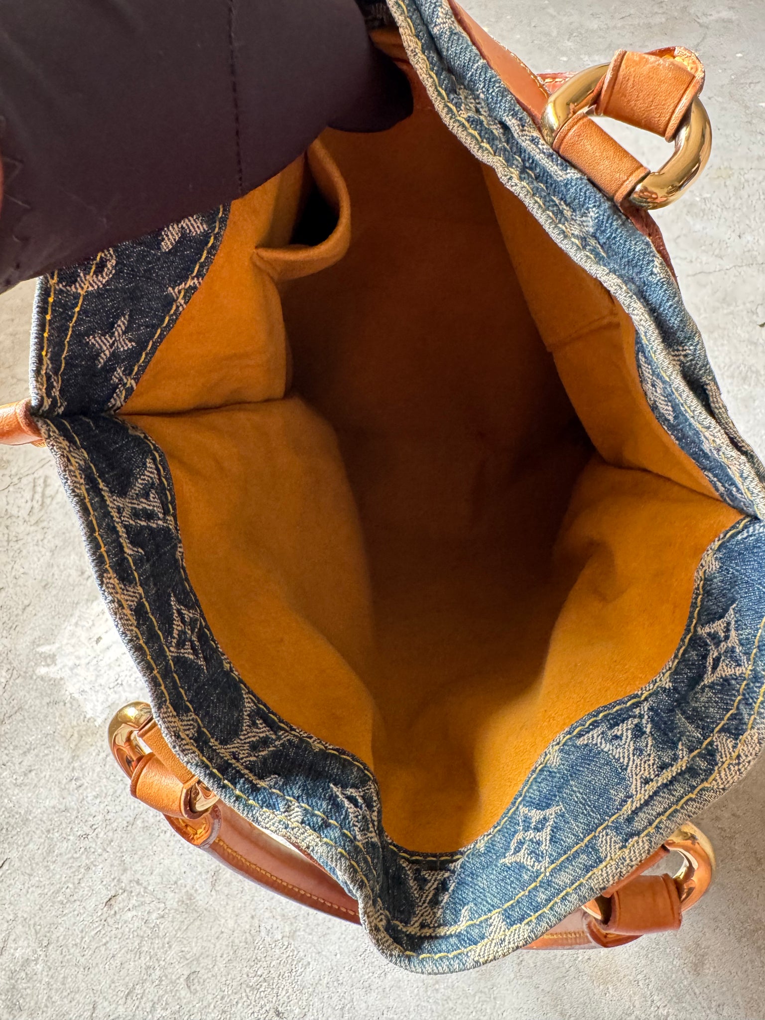 Louis Vuitton Blue Monogram Denim Flat Shopper Tote Bag