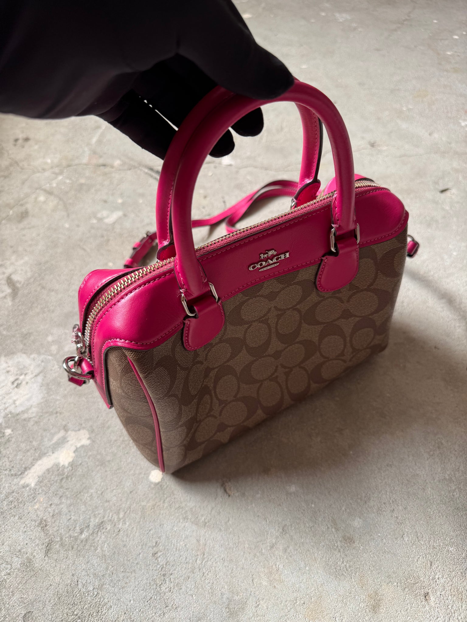 Coach 2Way Signature Bennett Speedy Beige/Pink