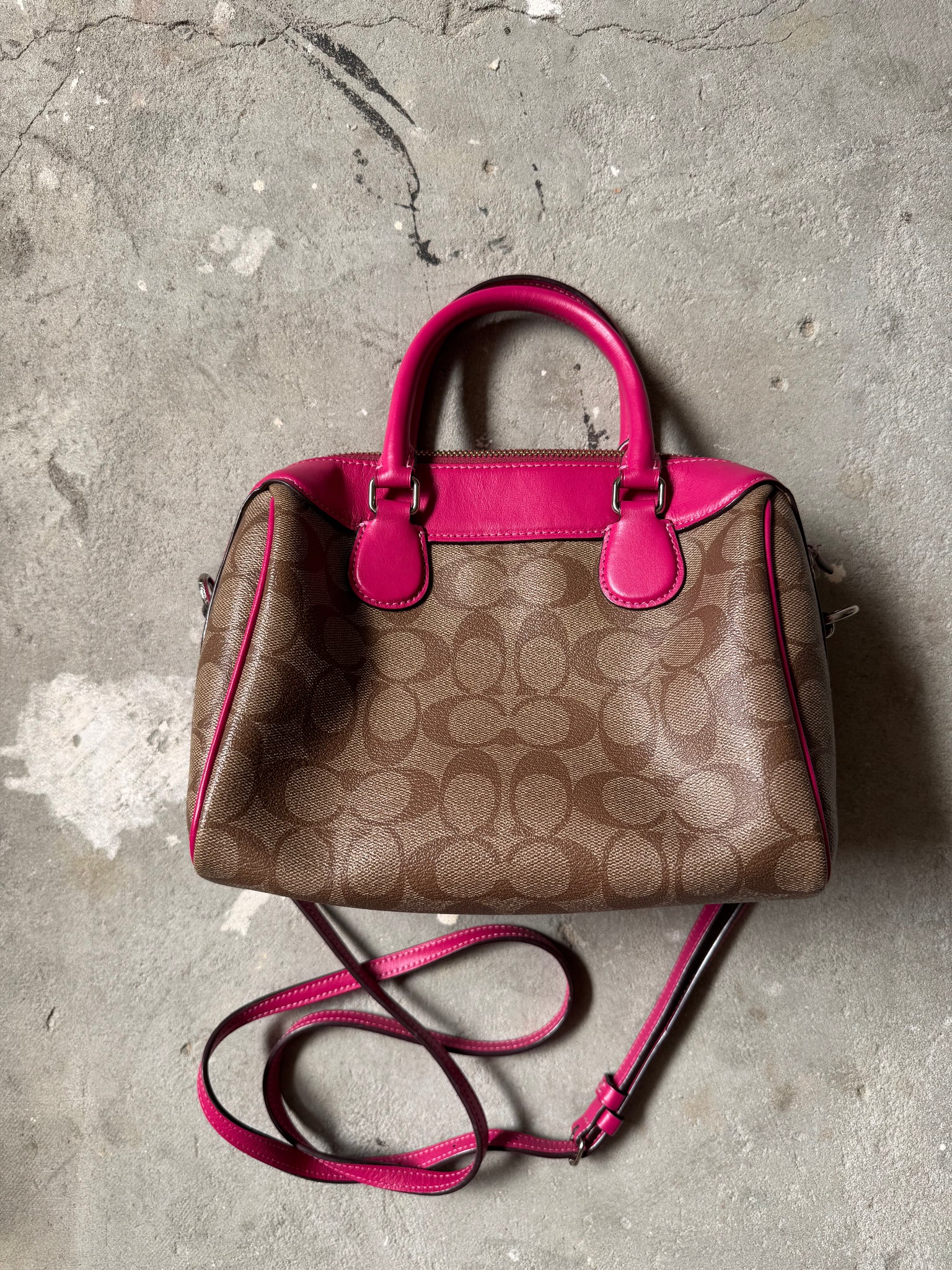 Coach 2Way Signature Bennett Speedy Beige/Pink