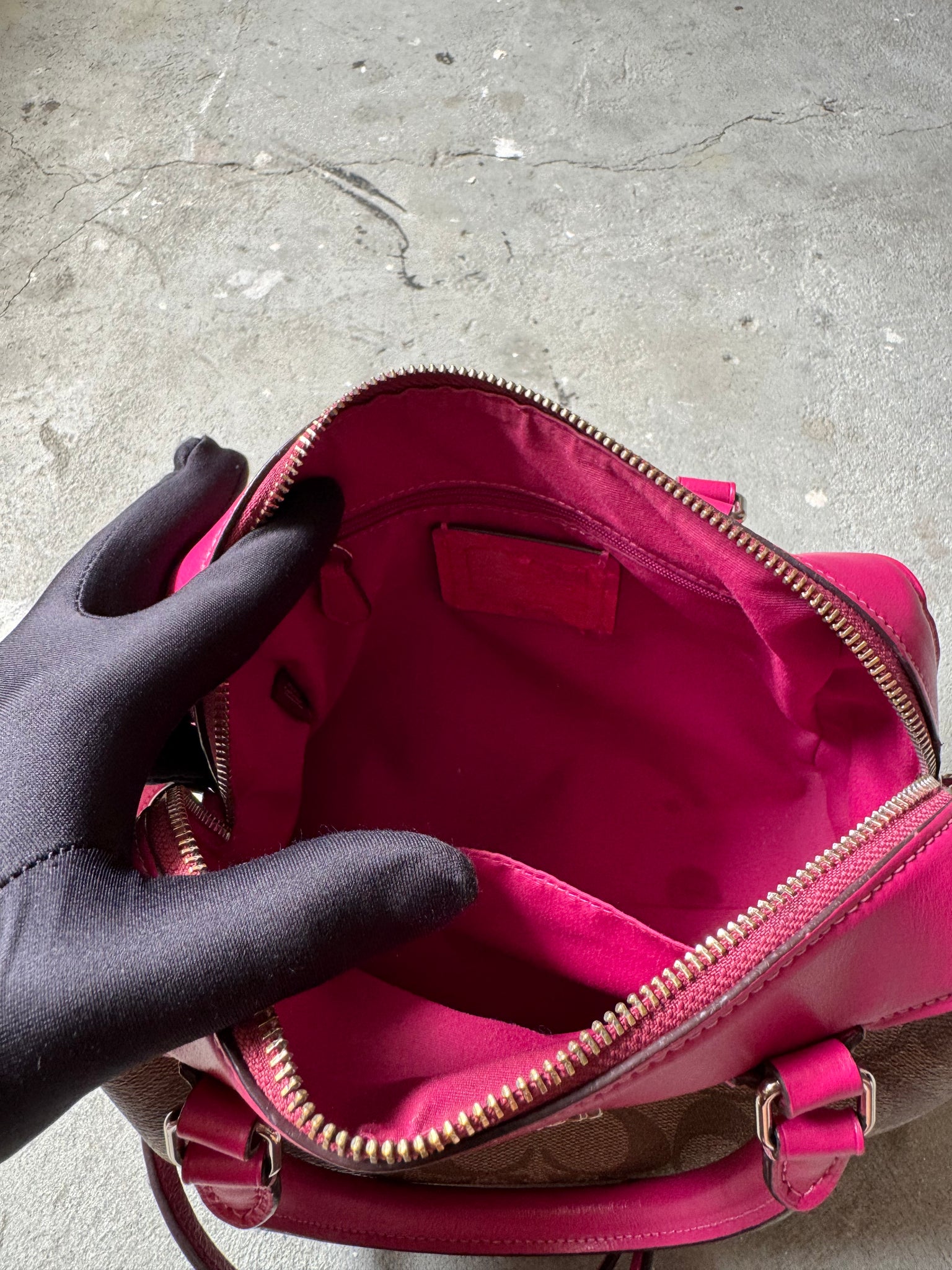 Coach 2Way Signature Bennett Speedy Beige/Pink