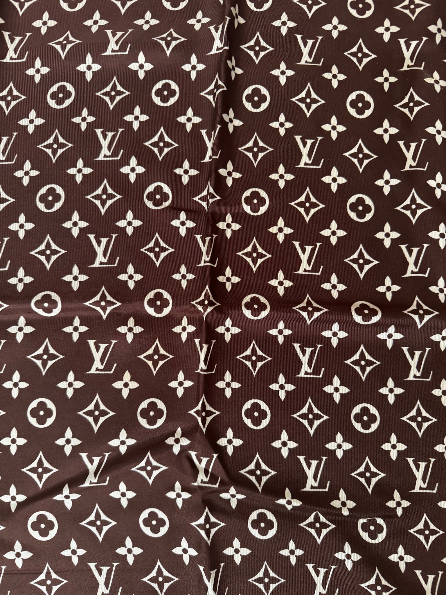 Louis Vuitton Monogram Silk Scarf Cream/Brown