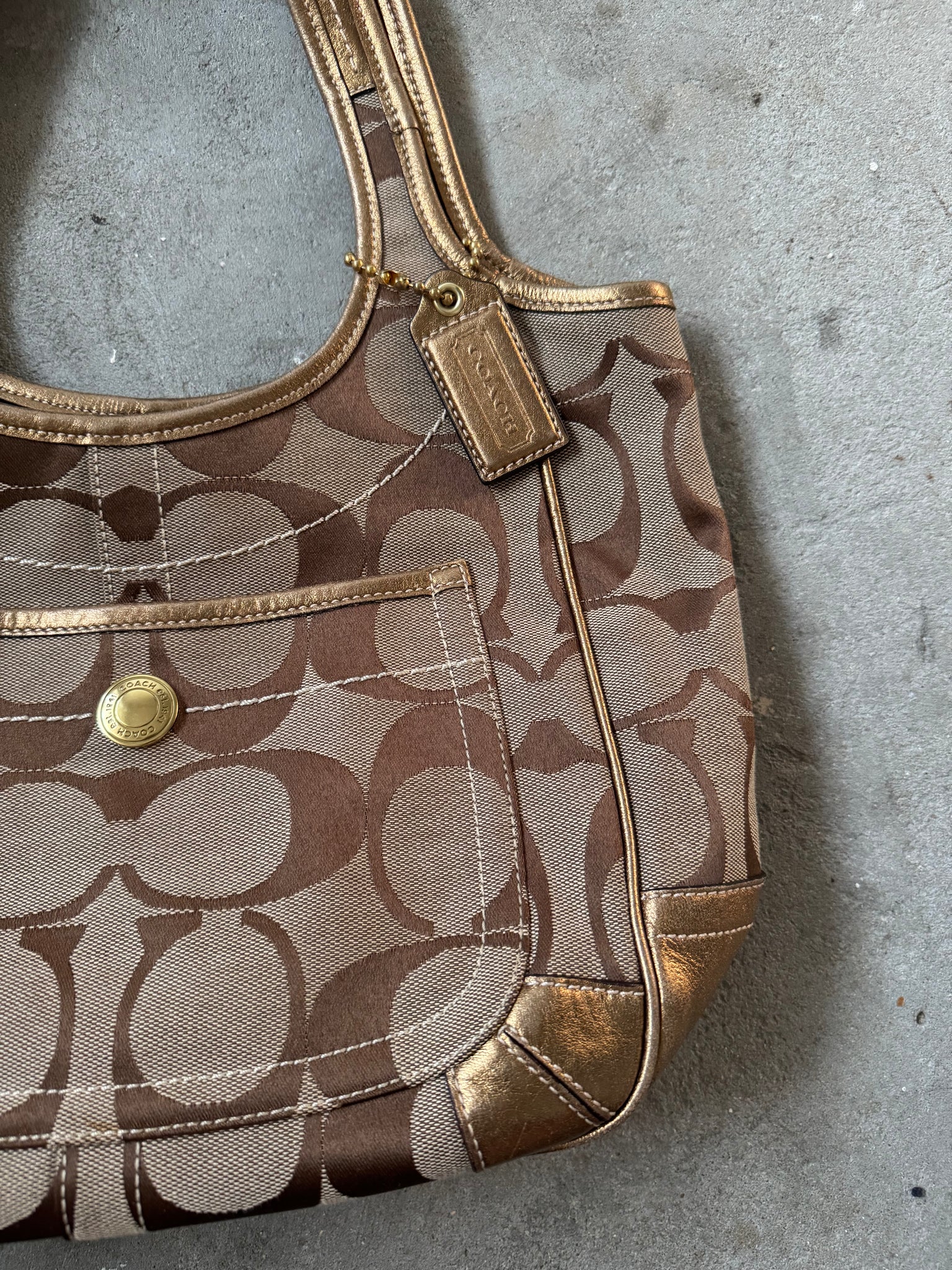 Coach Signature Ergo ShoulderBag Beige/Gold