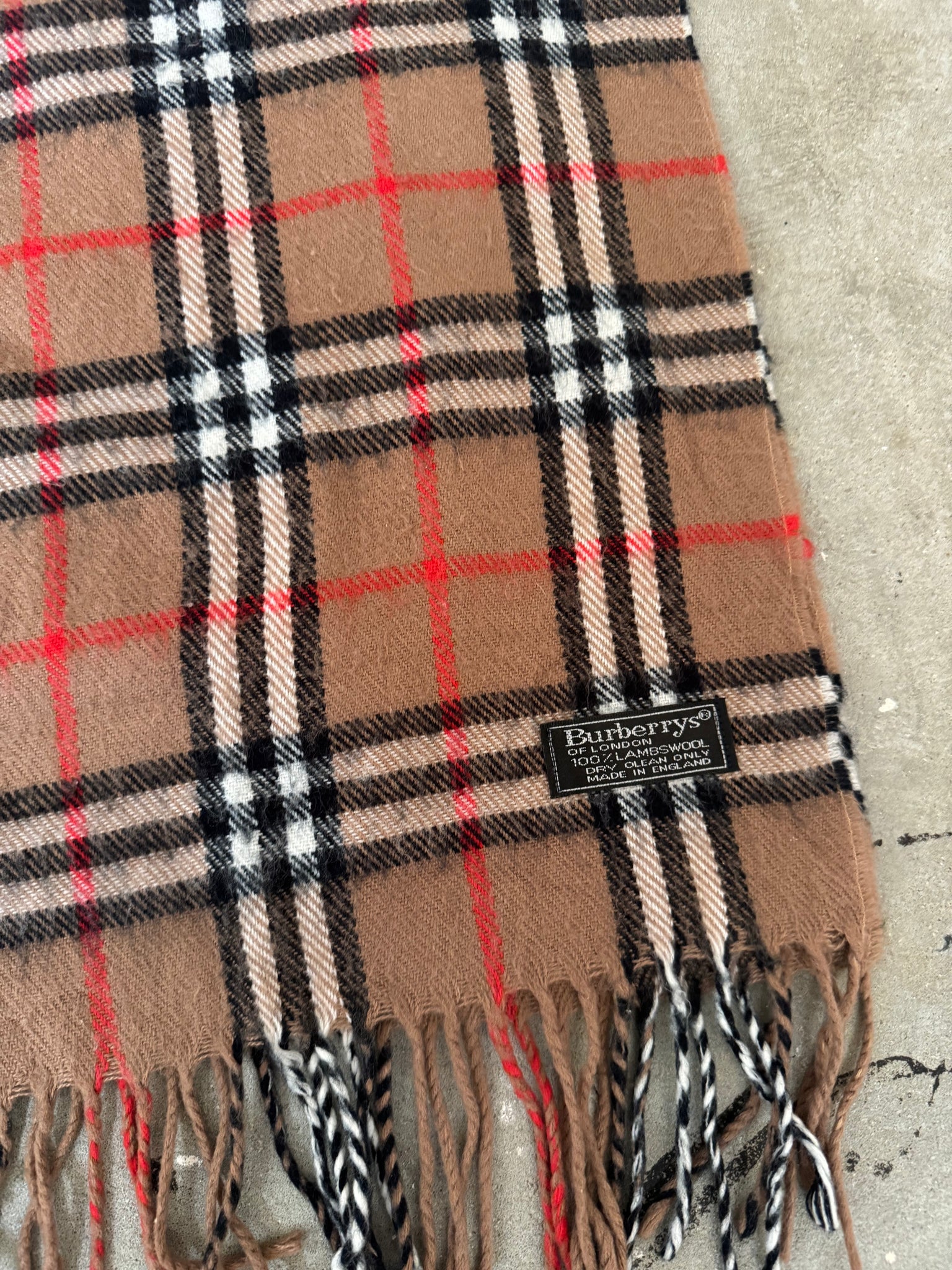 Burberry Checkered Wool Scarf