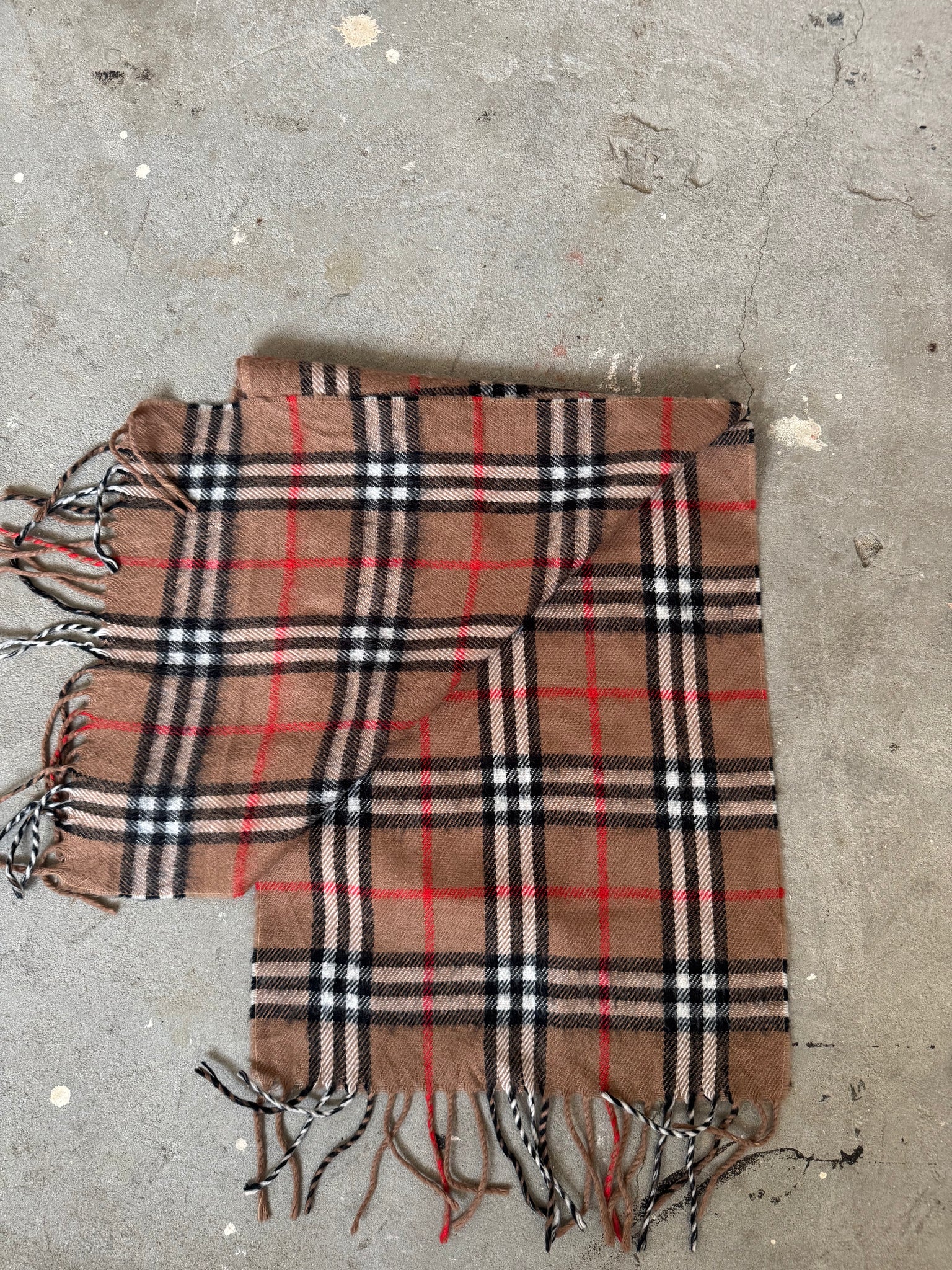 Burberry Checkered Wool Scarf