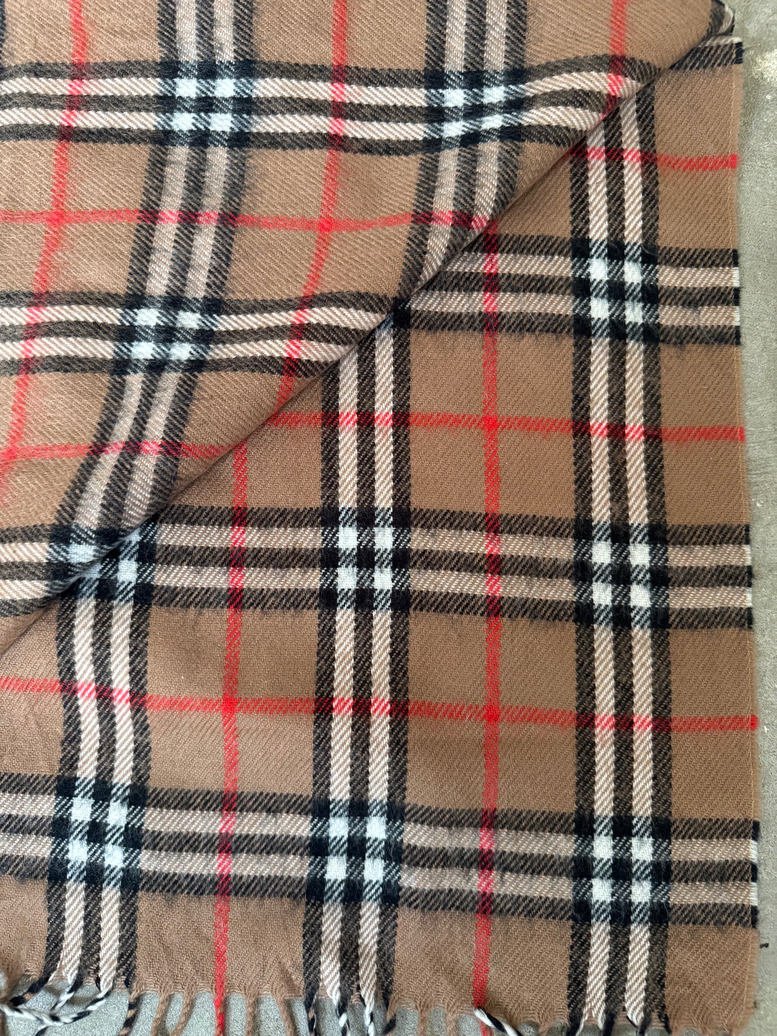 Burberry Checkered Wool Scarf