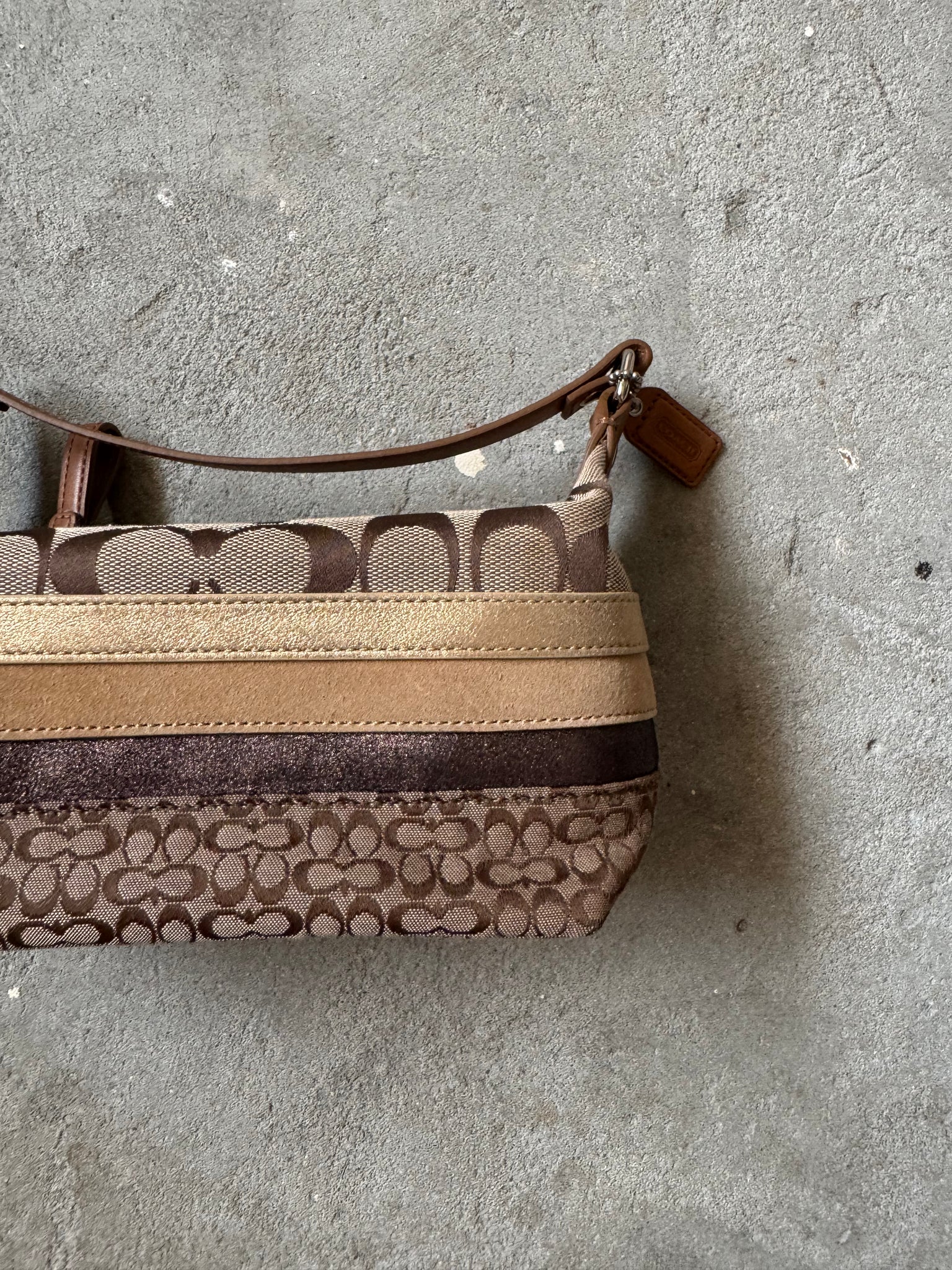 Coach Signature Multi Pattern Mini Hobo ShoulderBag