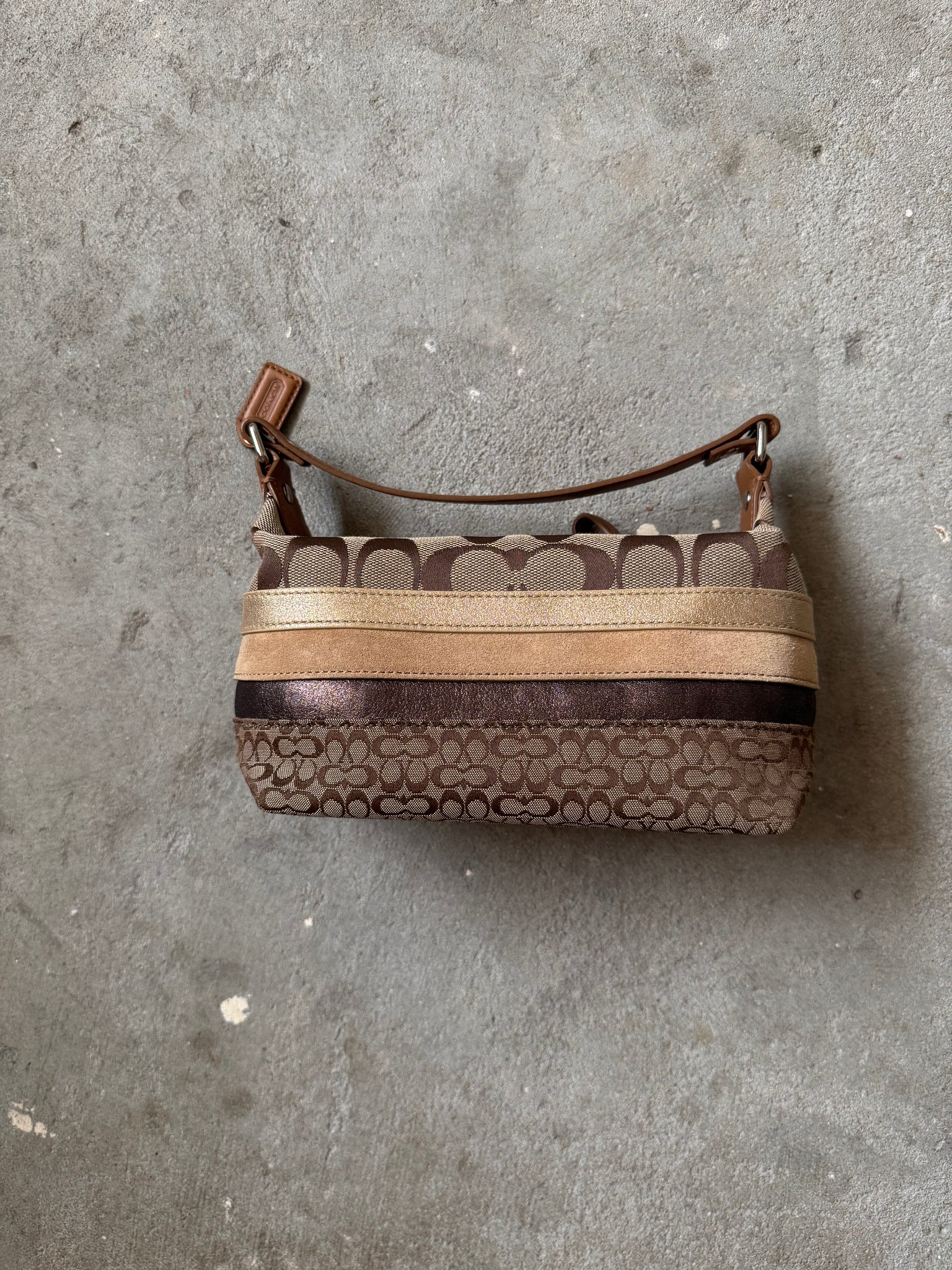 Coach Signature Multi Pattern Mini Hobo ShoulderBag