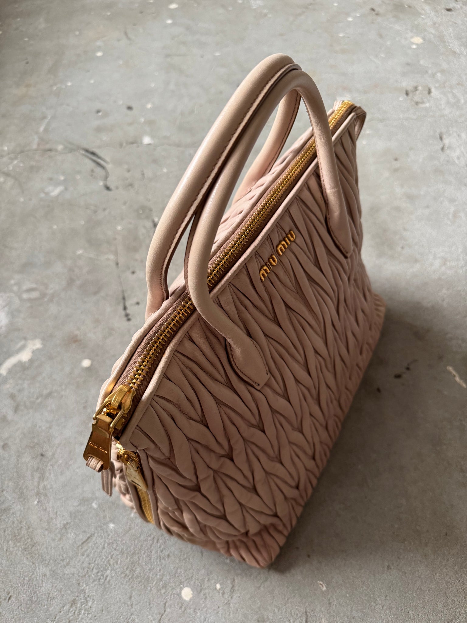 Miu Miu 2Way Matelasse Tote Bag Neutral