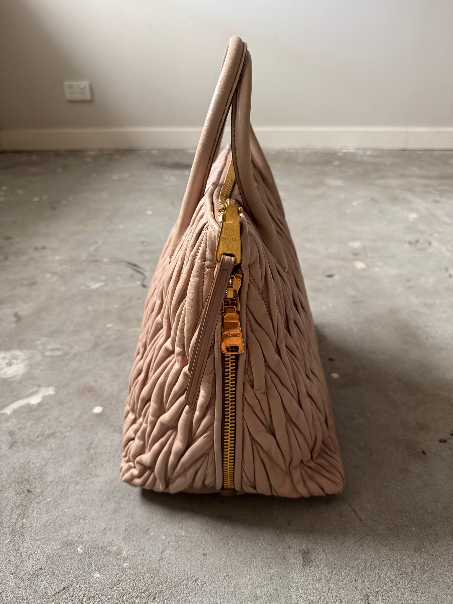 Miu Miu 2Way Matelasse Tote Bag Neutral