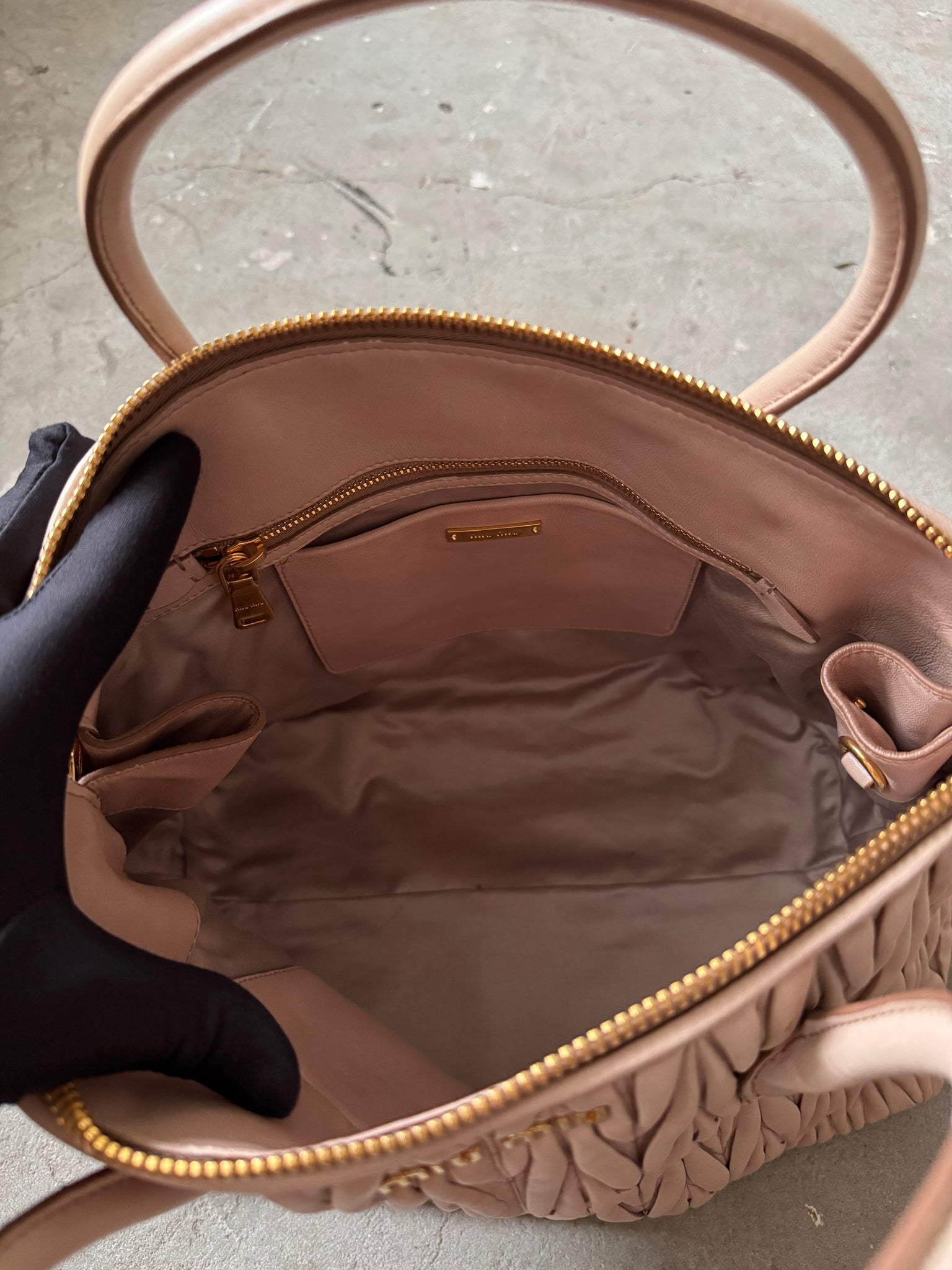 Miu Miu 2Way Matelasse Tote Bag Neutral