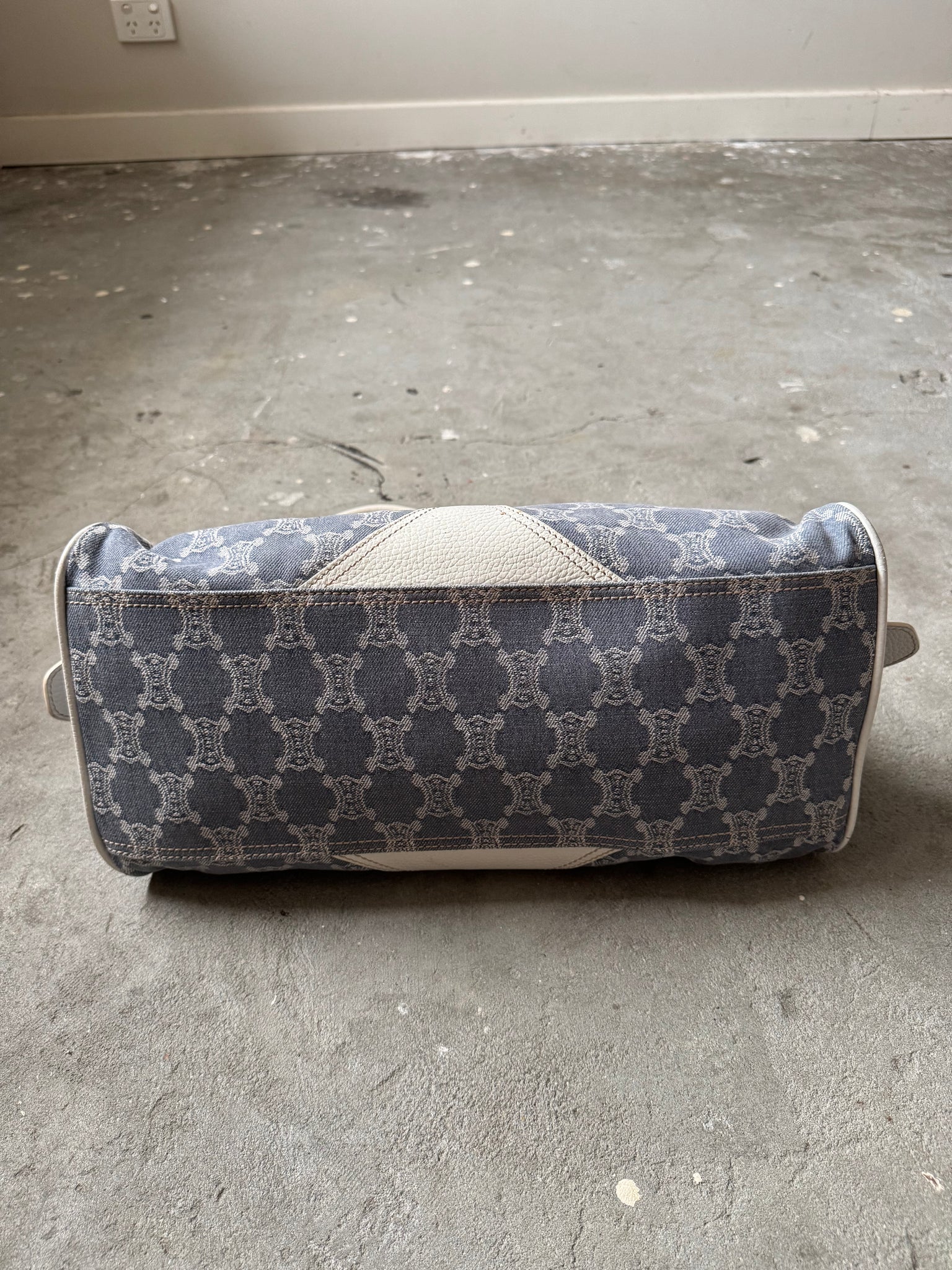 Celine Macadam Denim ShoulderBag Blue/White