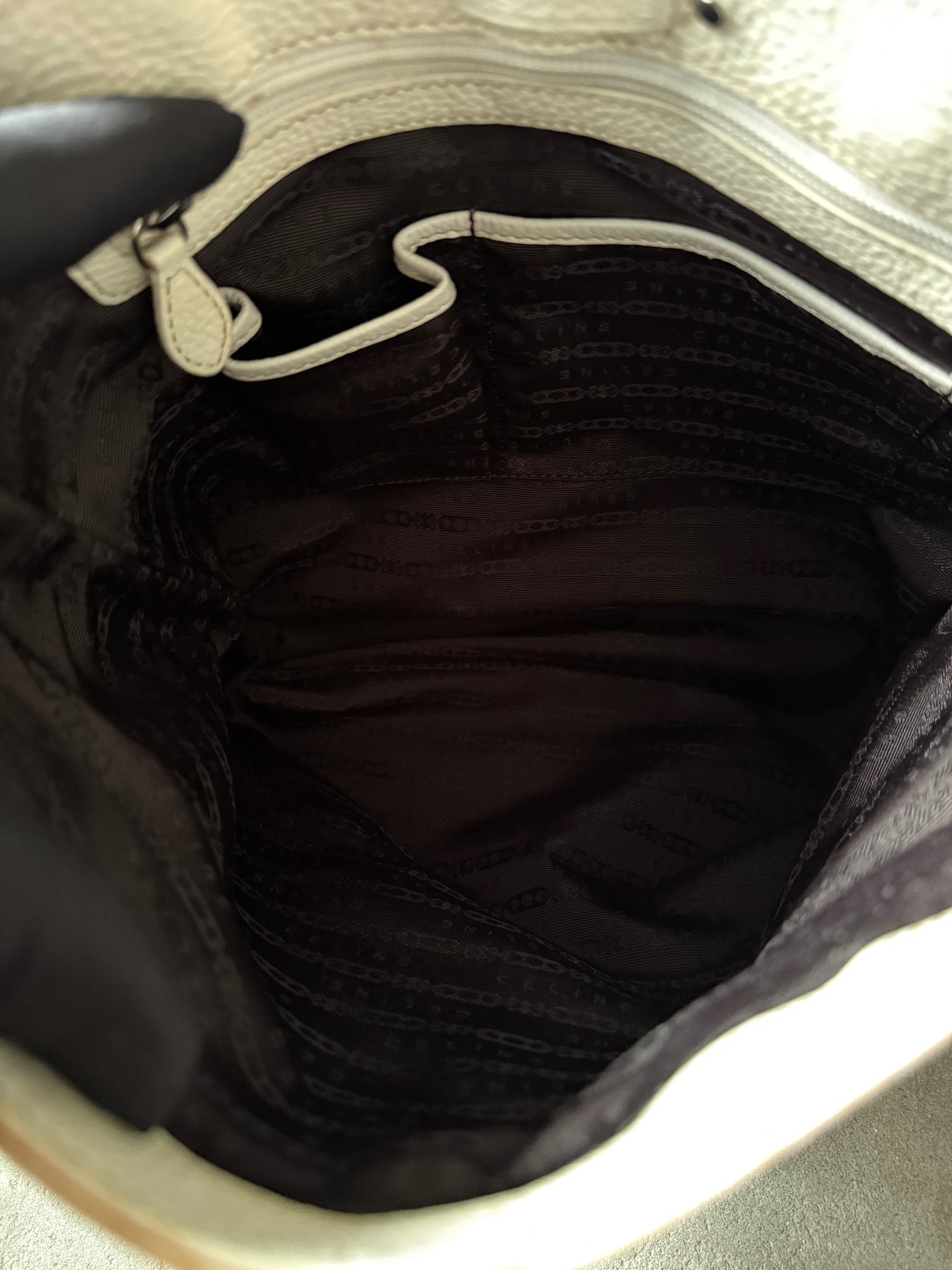Celine Triomphe Macadam Denim Tote Bag Blue/White