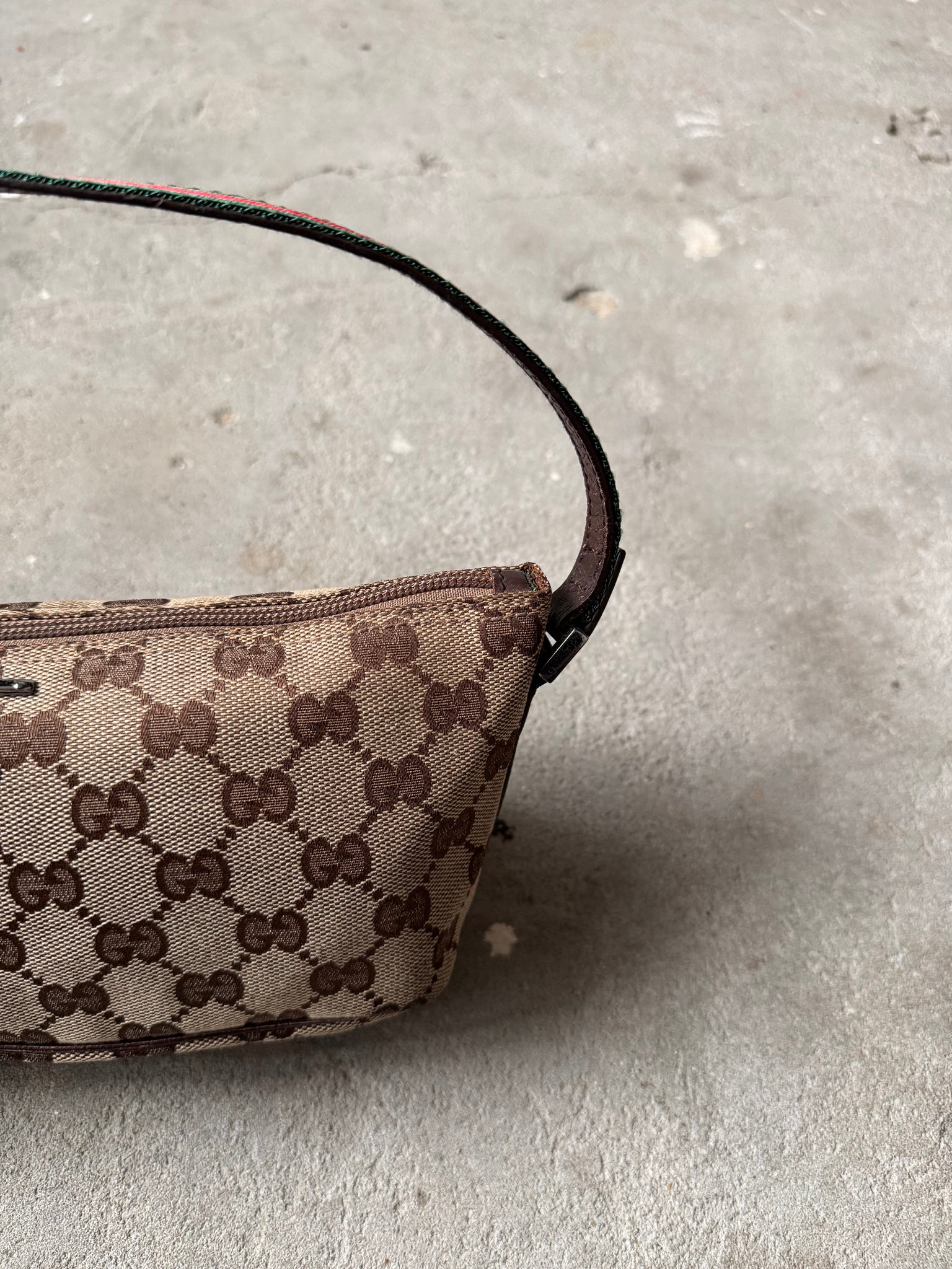 Gucci GG Monogram Pochette Boat Shoulder Bag Beige